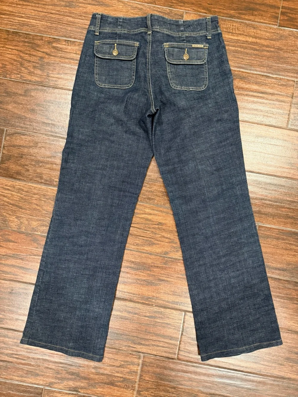 Michael Kors Mid-Rise Straight Leg Dark Blue Jeans
