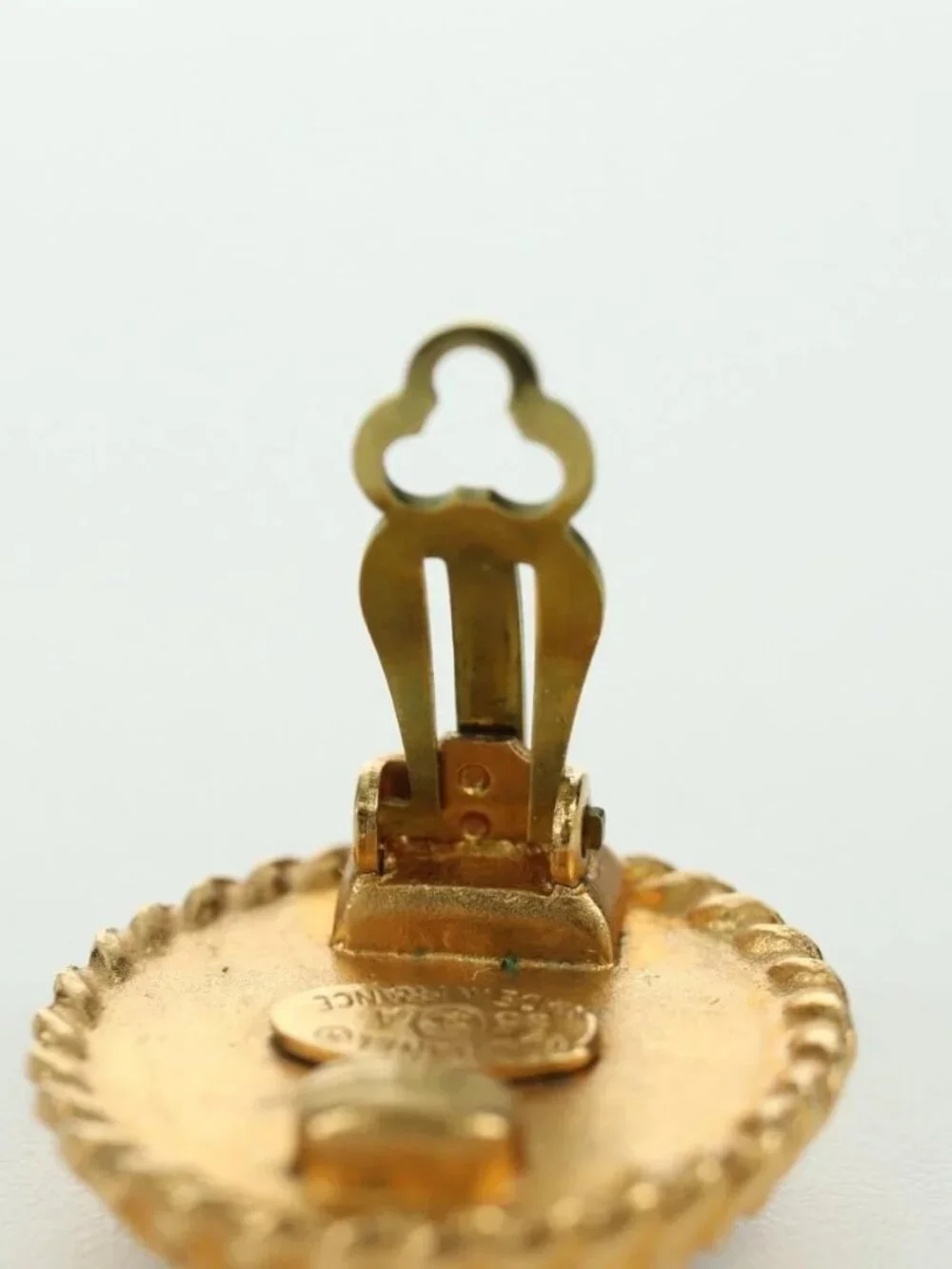 CHANEL COCO Mark Earring metal Gold CC Auth am11179M