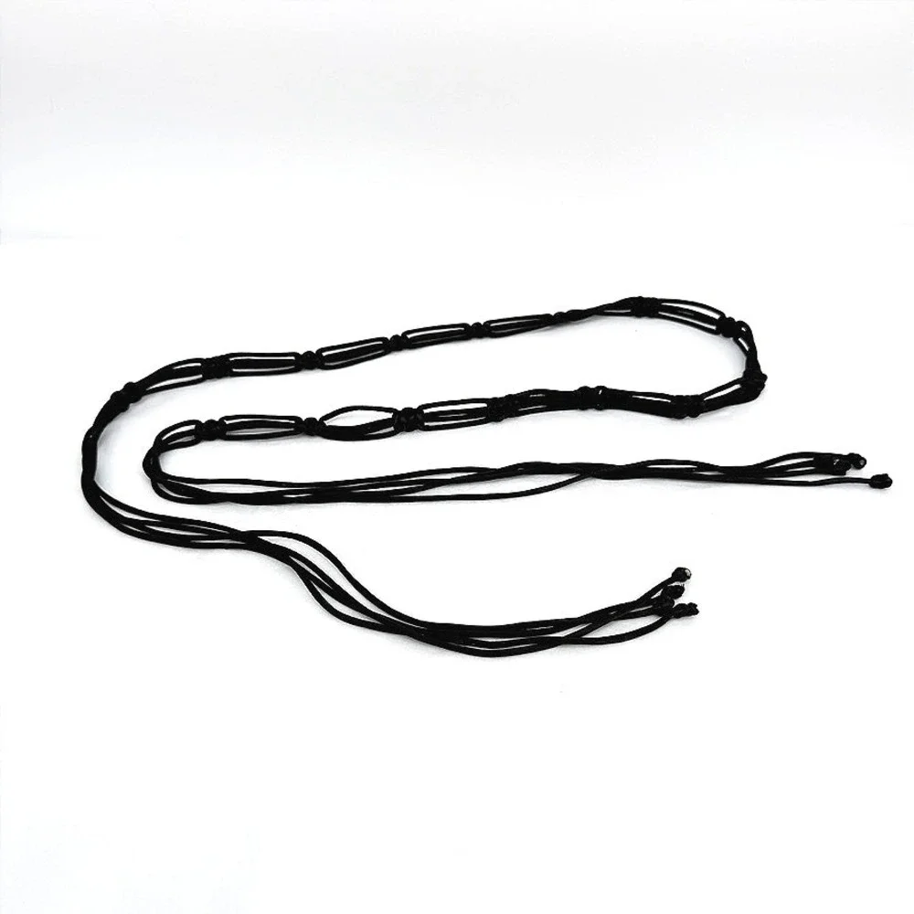 Macrame Knotted Rope String Tassel Wrap Belt Satin Cord Boho Hippie Festival OS