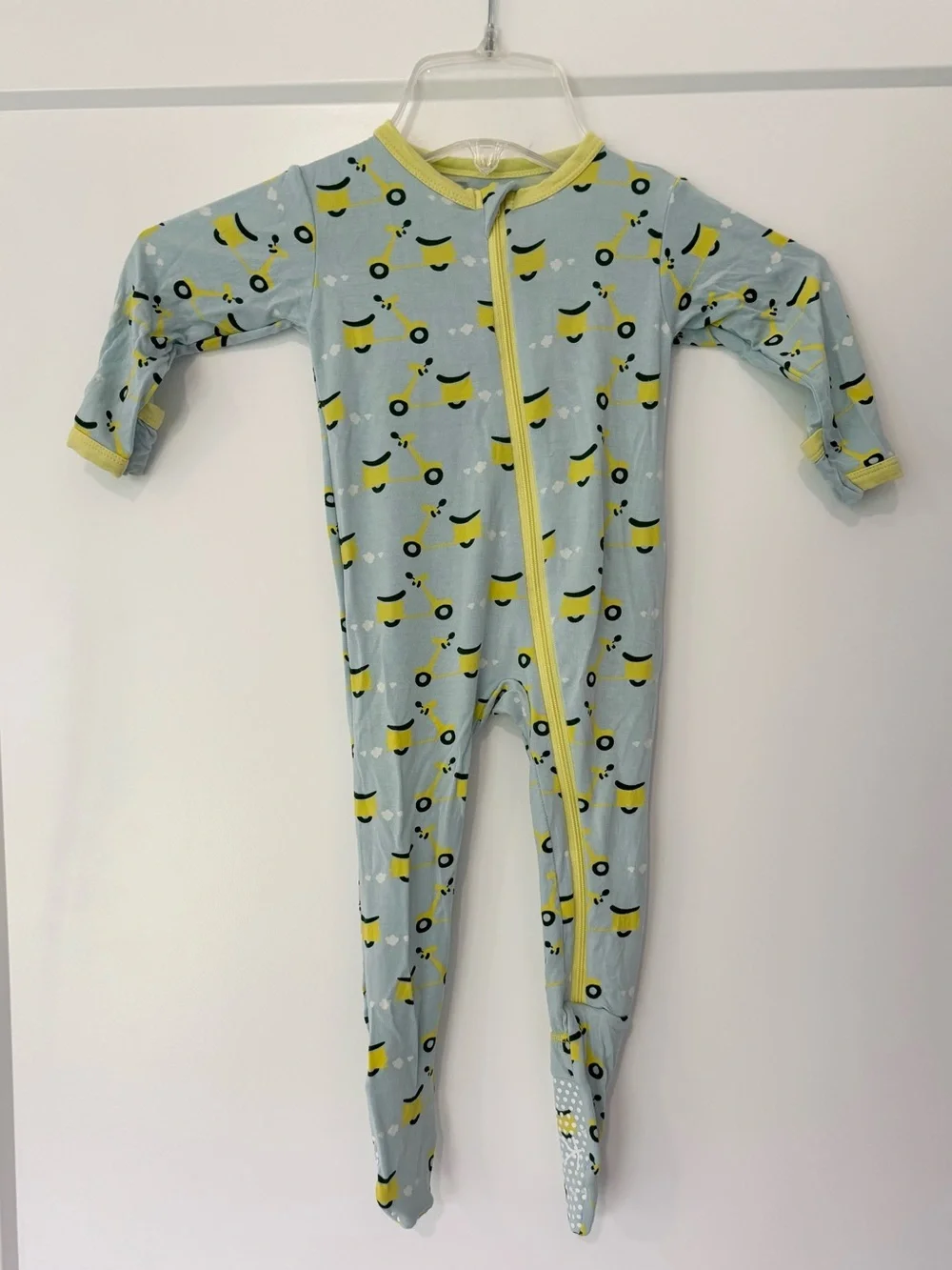 Kickee Pants Bamboo Moped Scooter Footie Pajama Zippy 6/9 months
