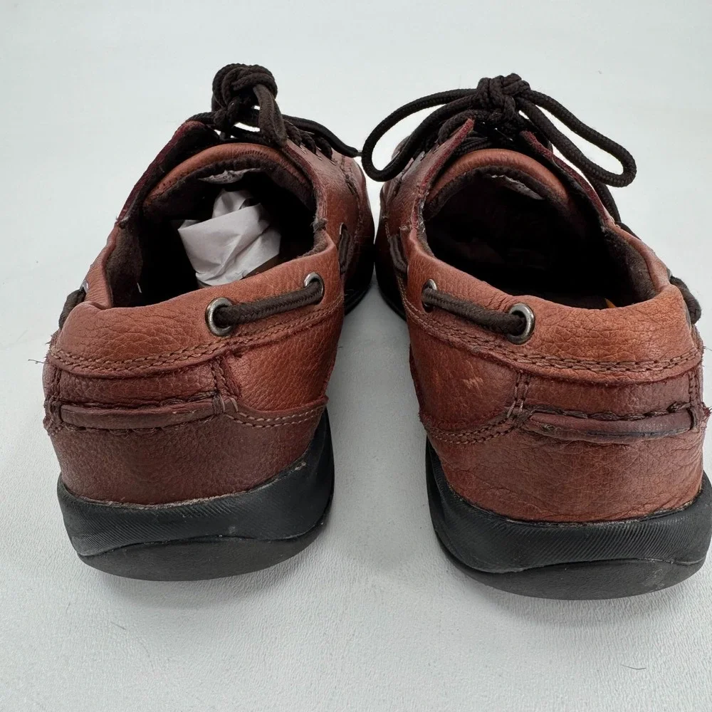 Rockport Works Boat Shoes MENS Brown Leather Lace Up Comp Toe SIZE 11.5