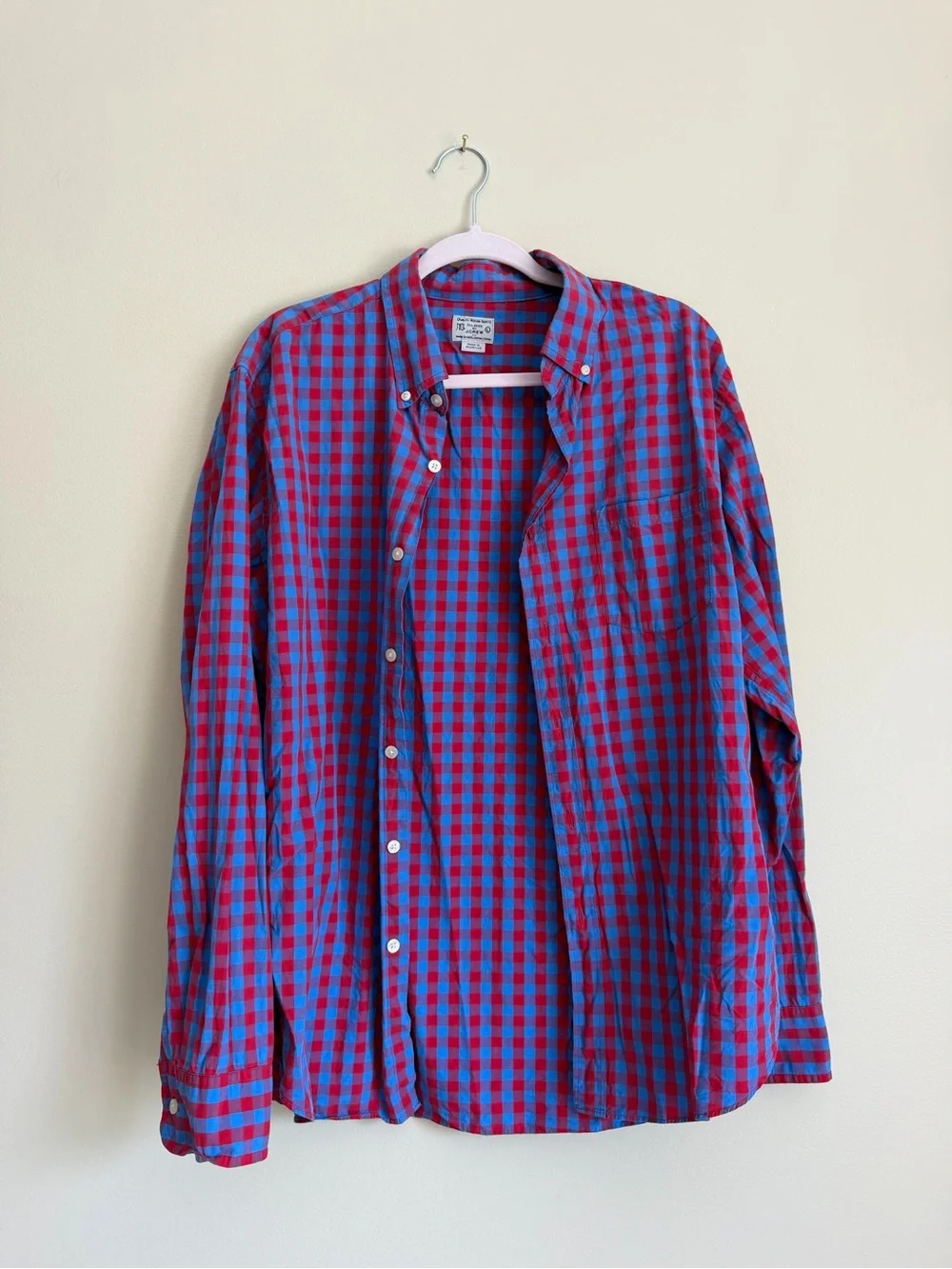 J. Crew Red and Blue Checked Button-Down Shirt