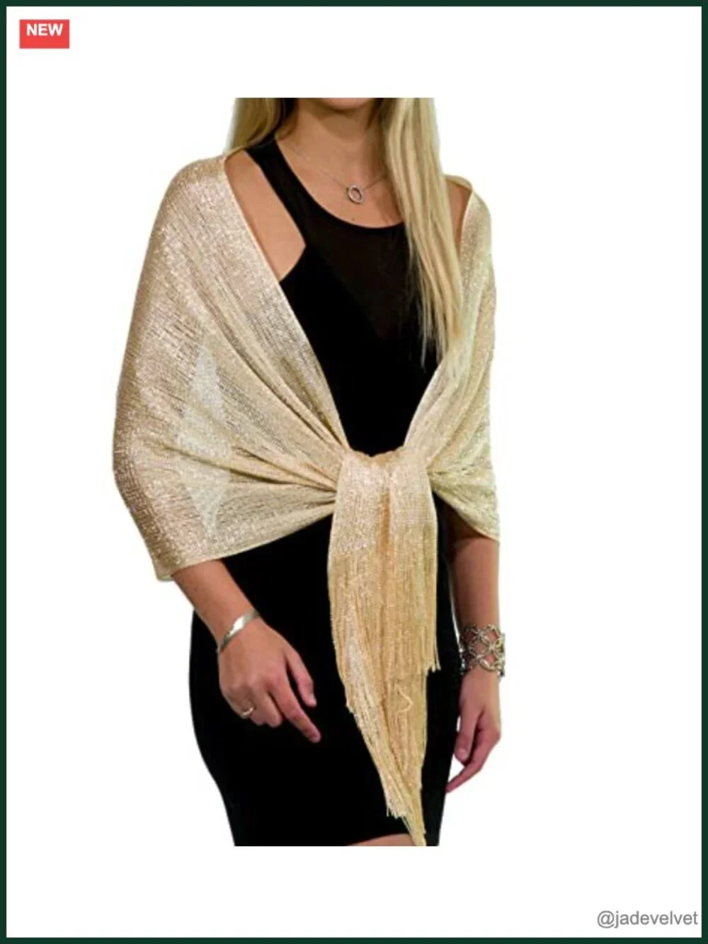 Metallic Glitter Shawl Wrap for Evening Dress Wedding Party Stole