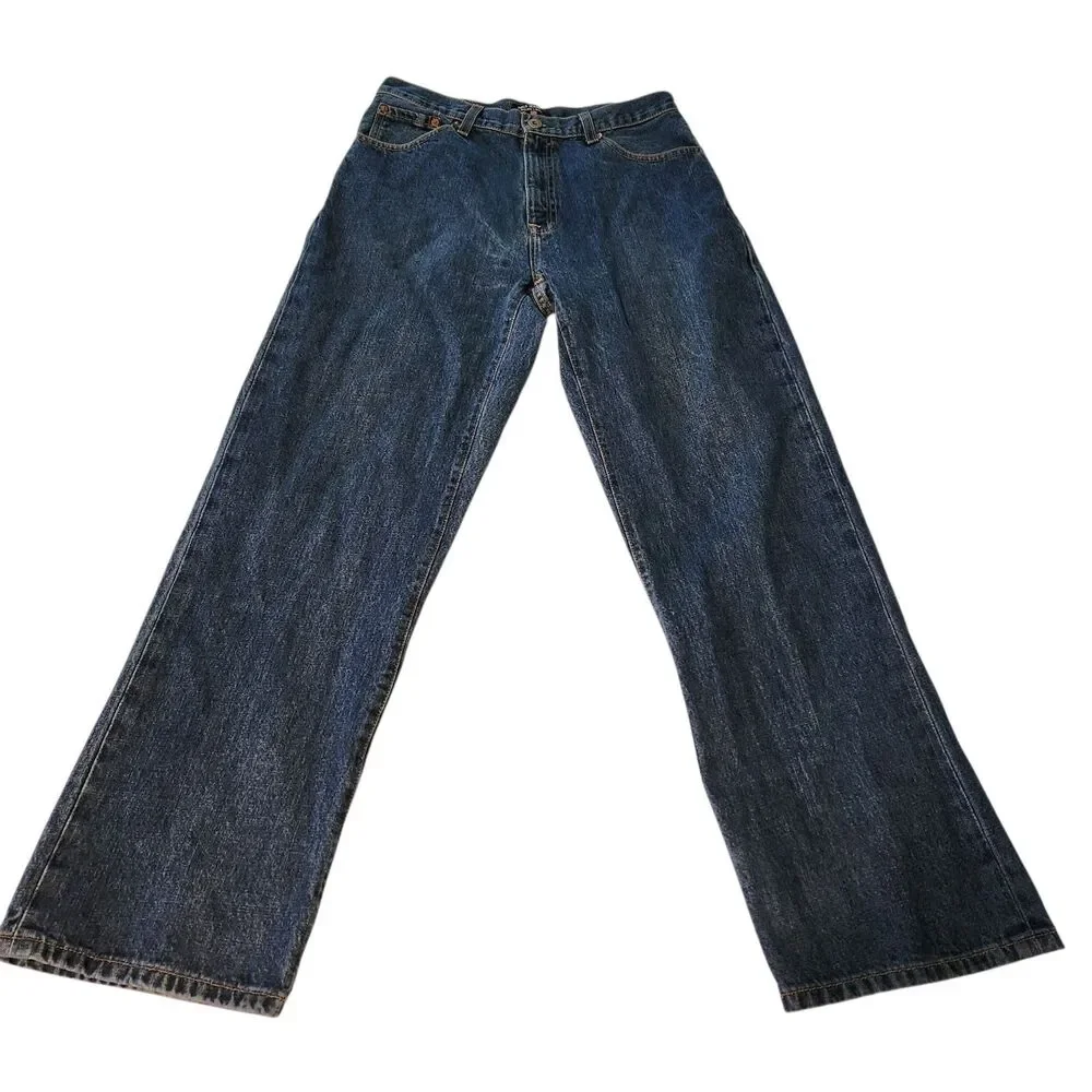 Y2K Polo Jeans Co Boys 20 Blue Denim Jeans Straight Leg Ralph Lauren 30x29.5 Vtg