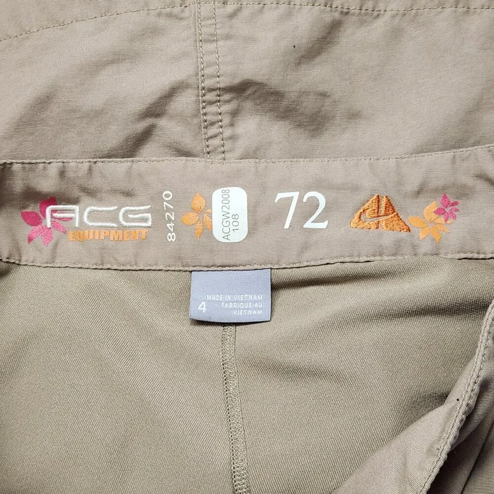 Nike ACG Equipment Skort Womens 4 Beige Lined Trail Hiking Pockets Outdoor