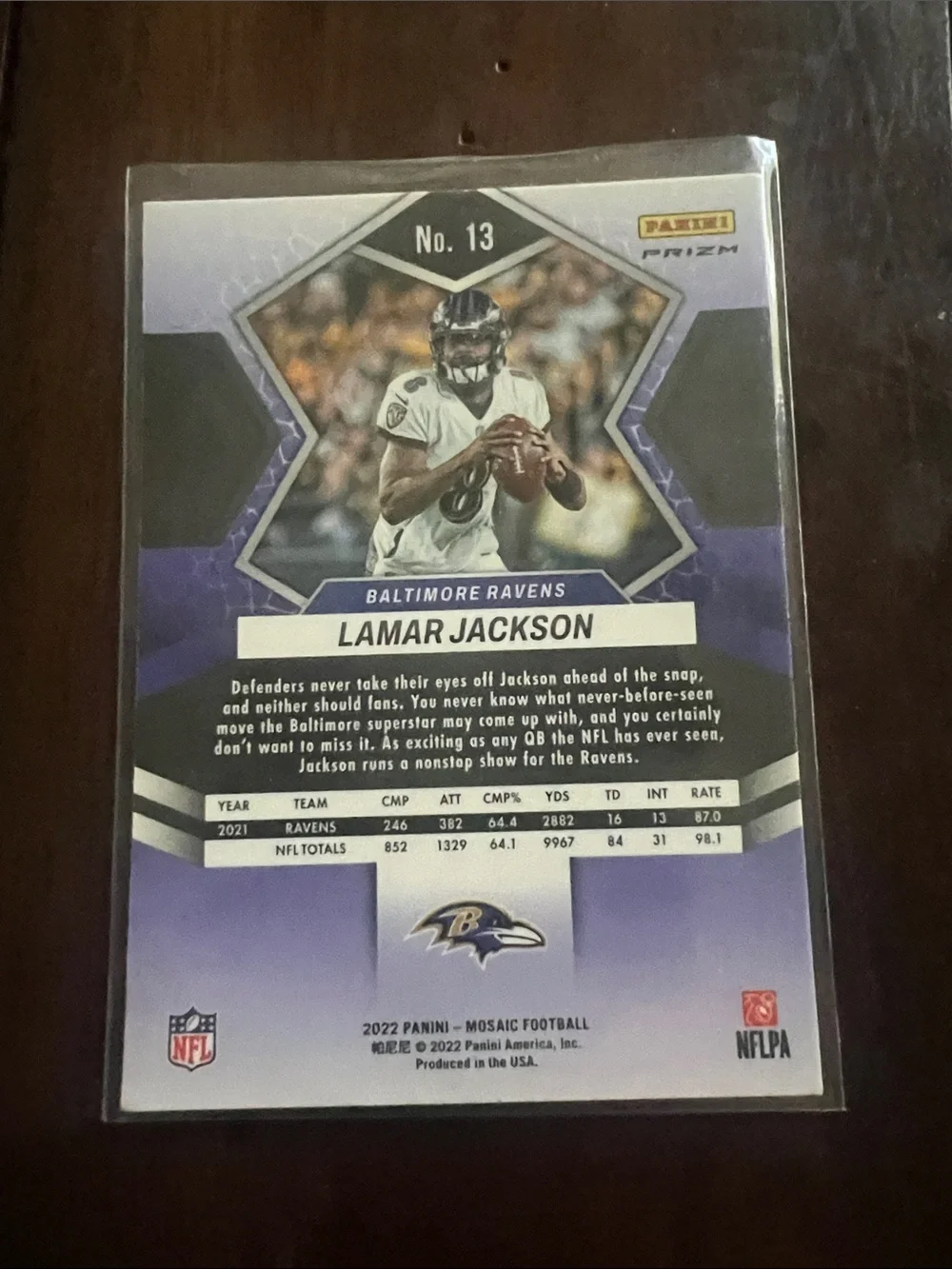 Panini prizm back