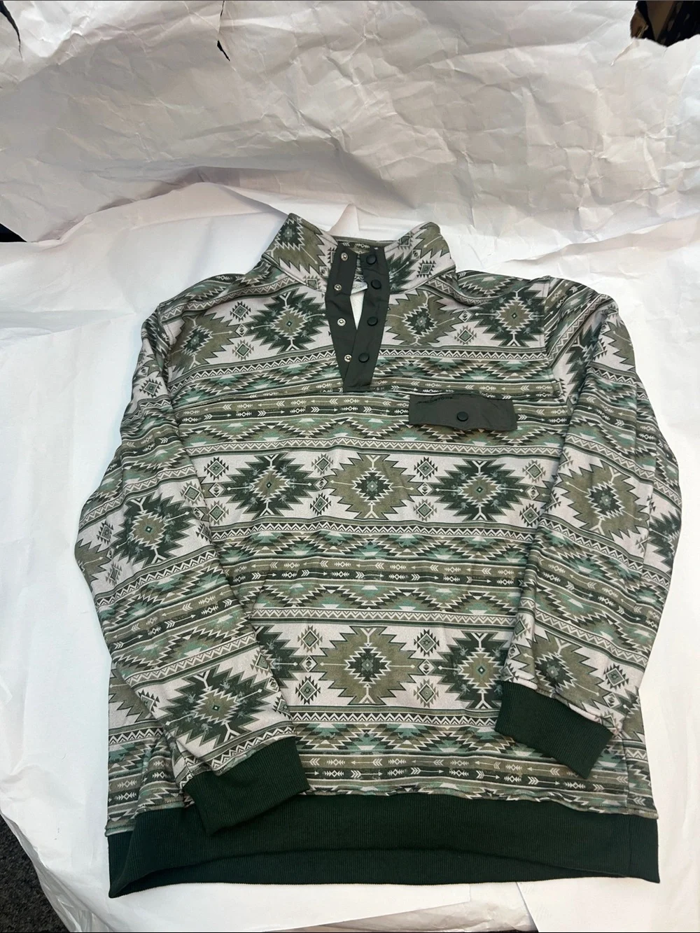 Fieldstone Men's Green Patterned Pullover Sweater