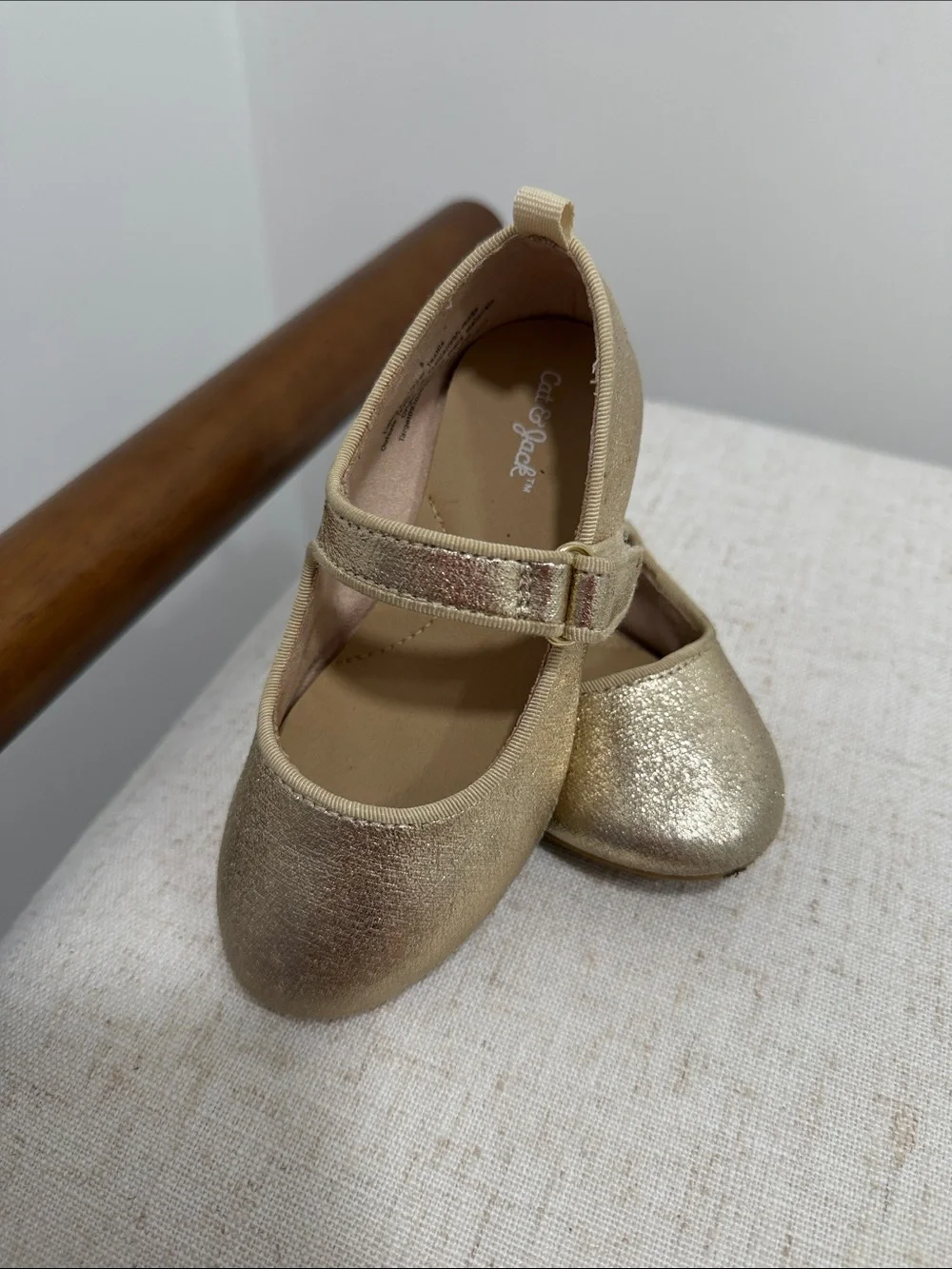 Cat & Jack Metallic Gold Mary Jane Flats for Kids