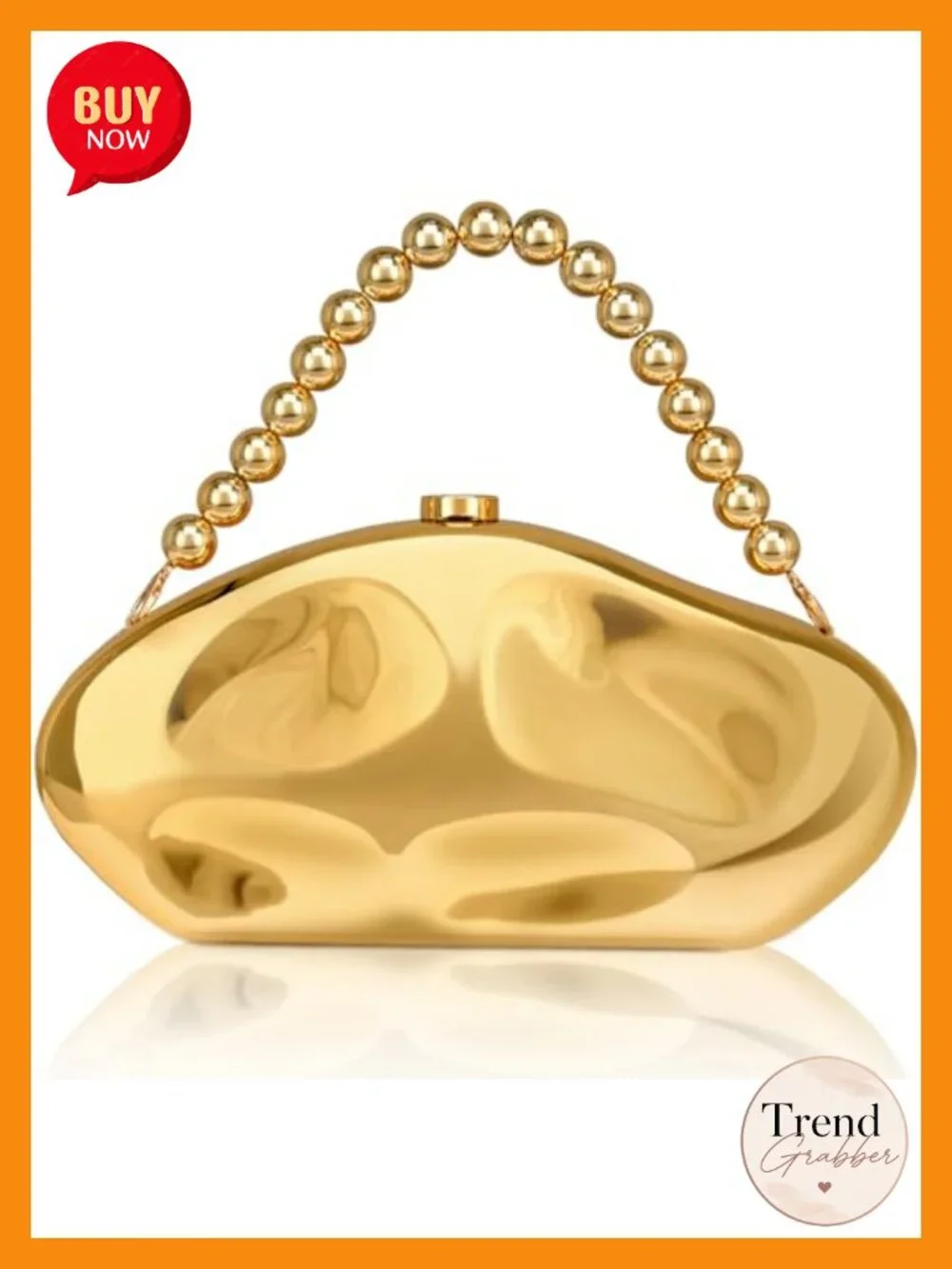 Acrylic Shell Clutch Purse with Detachable Chain, Evening Bag for Wedding Party