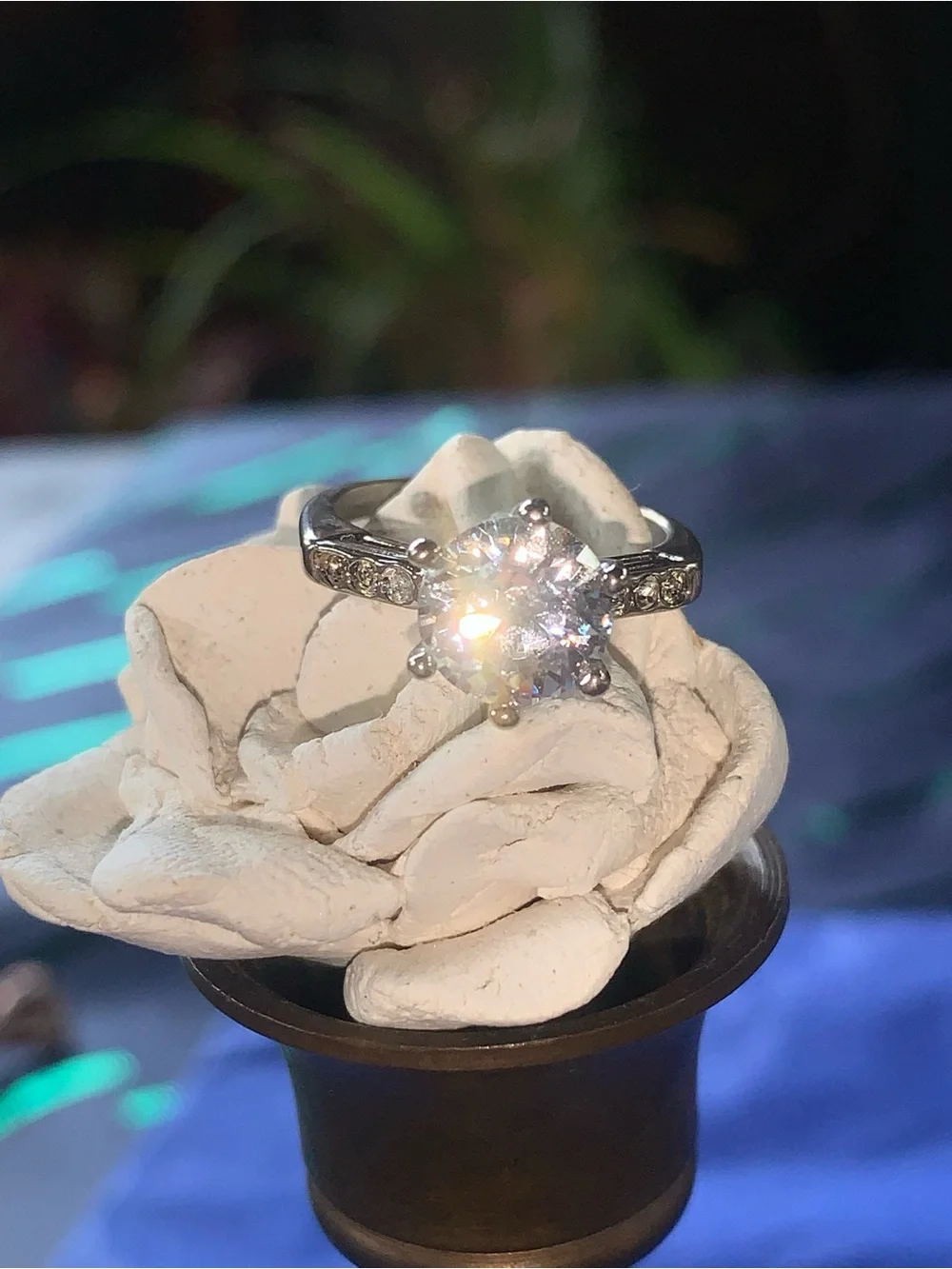 Worry Free Faux Diamond Travel Engagement Ring