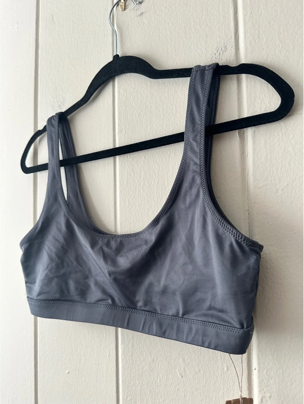 SKIMS Recycled Swim Tank Bikini Top in Gunmetal SW-TNK-0743 Size Large NWT