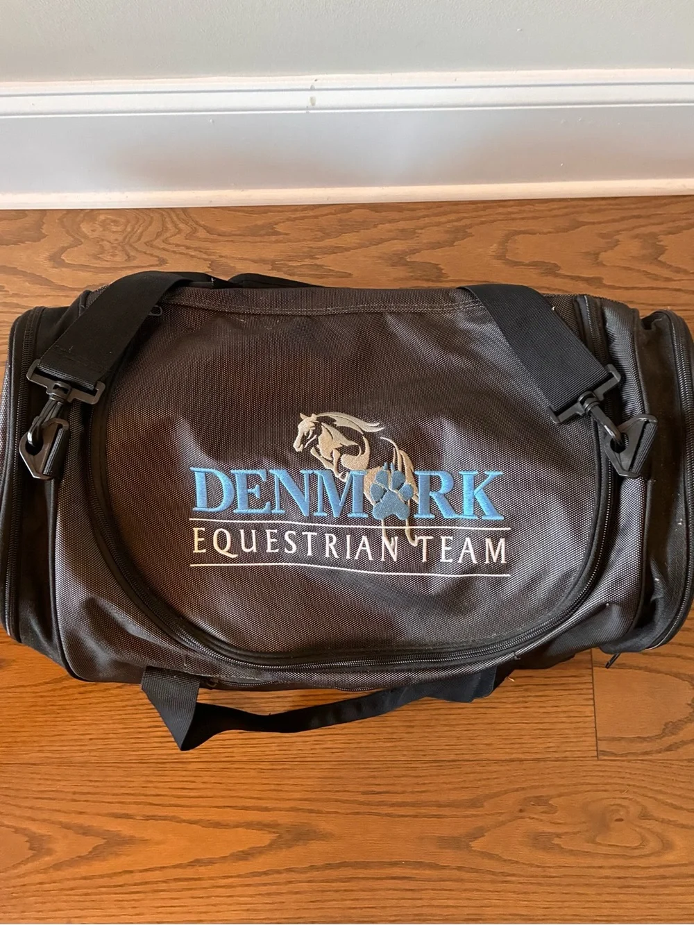 Denmark High school Equestrian Team Black Duffle Bag w logo
