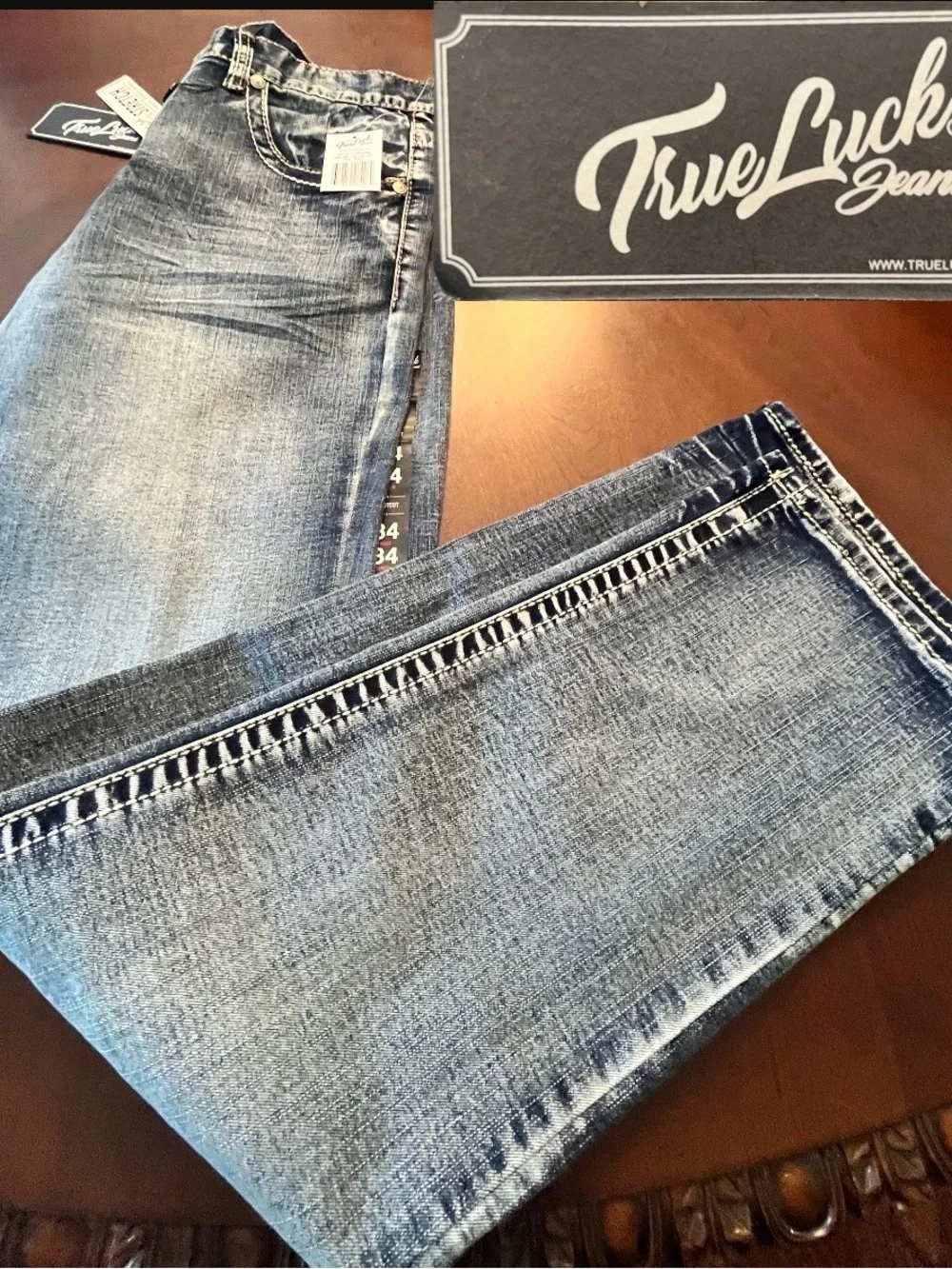 True Luck Men’s Bootcut Jeans — Light Blue Wash NWT