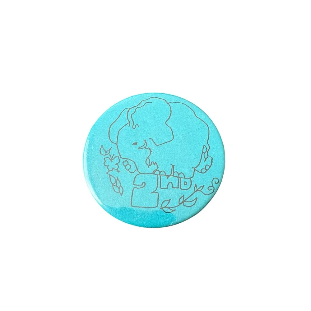 Vintage 2nd Elephant Pinback Button 2.25