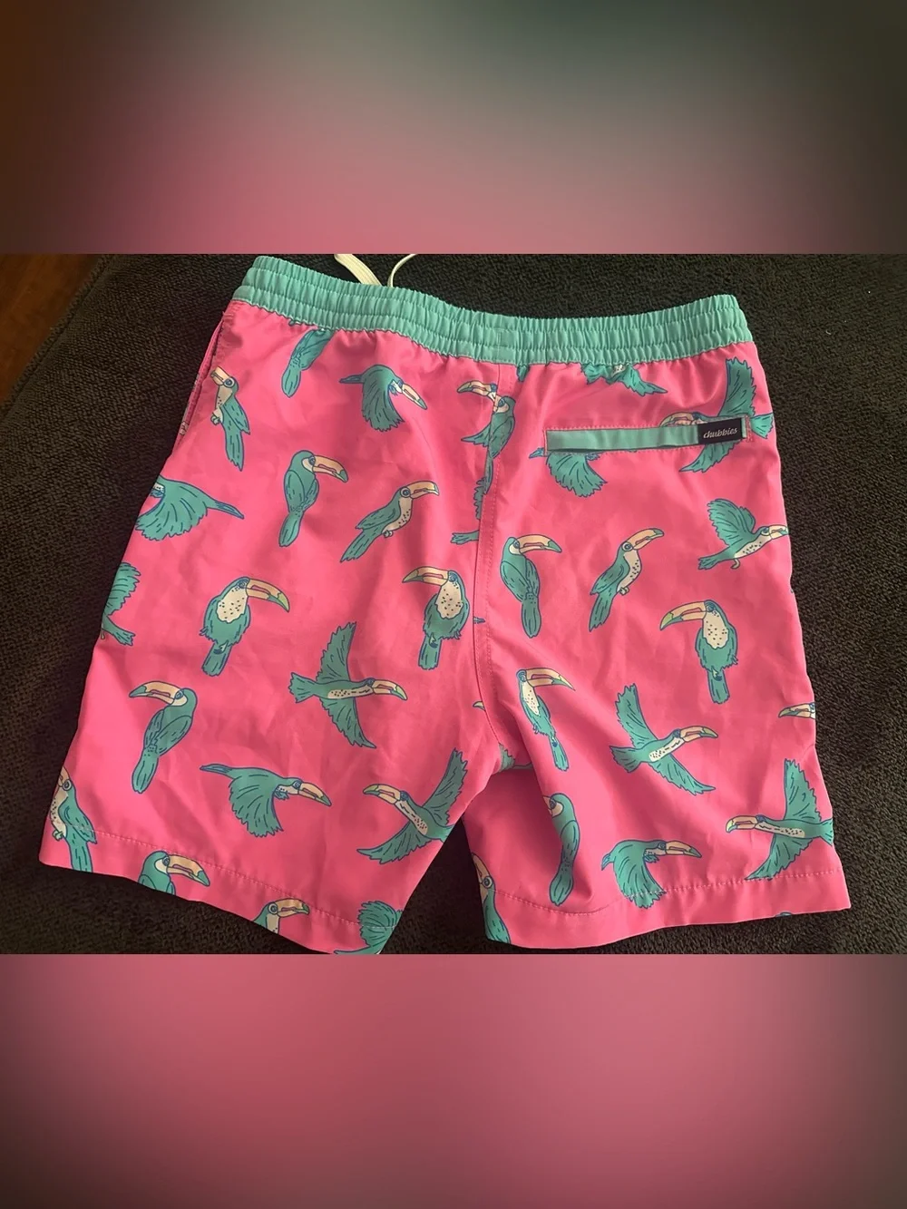 chubbies Teal & Pink Youth Swim Shorts