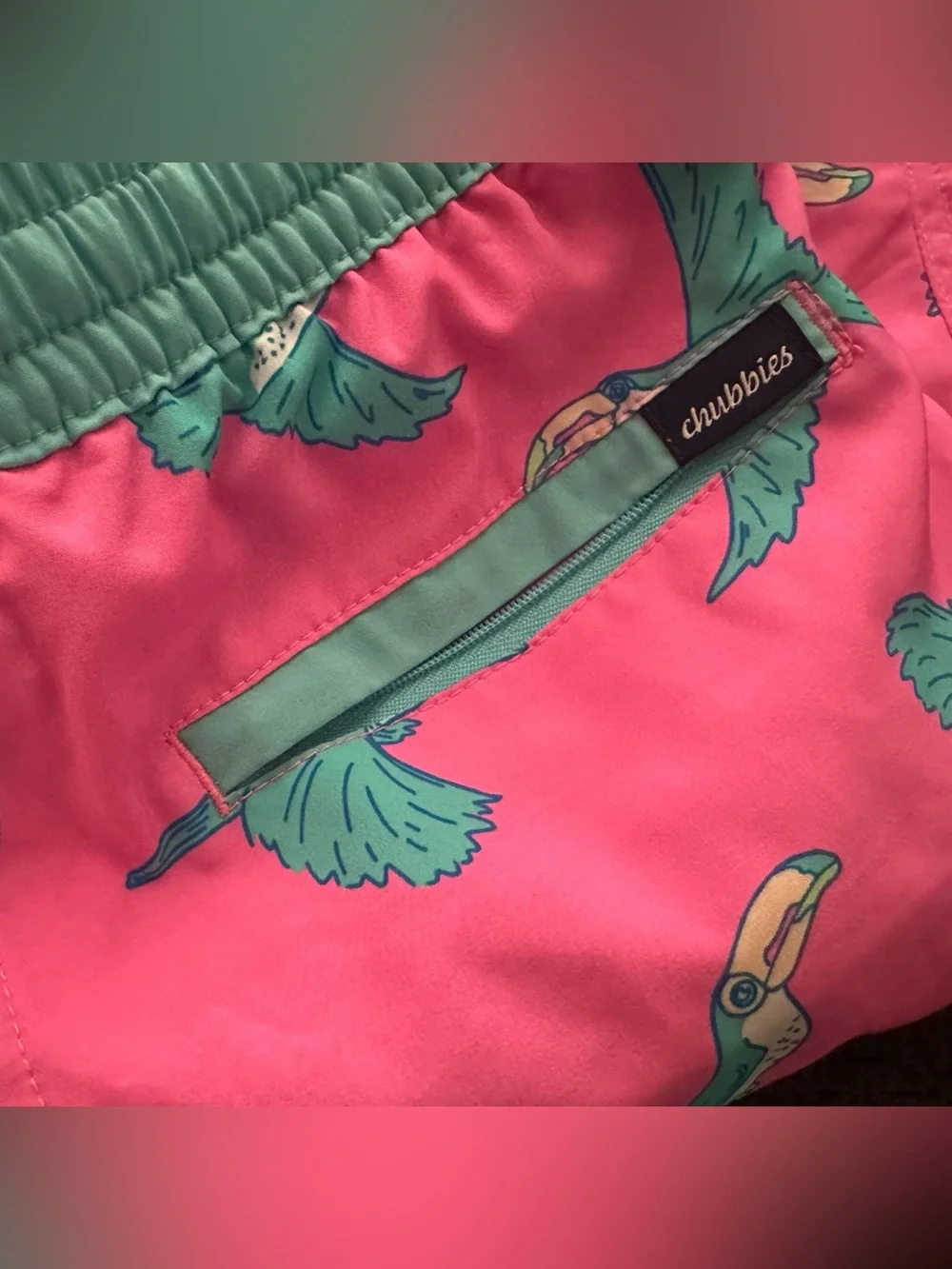 chubbies Teal & Pink Youth Swim Shorts