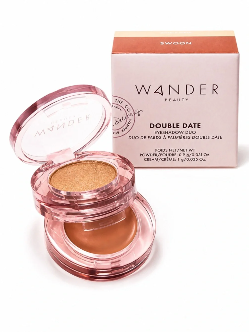 WANDER Beauty Eyeshadow Duo Double Date Powder Smitten Cream Swoon NIB Mirror