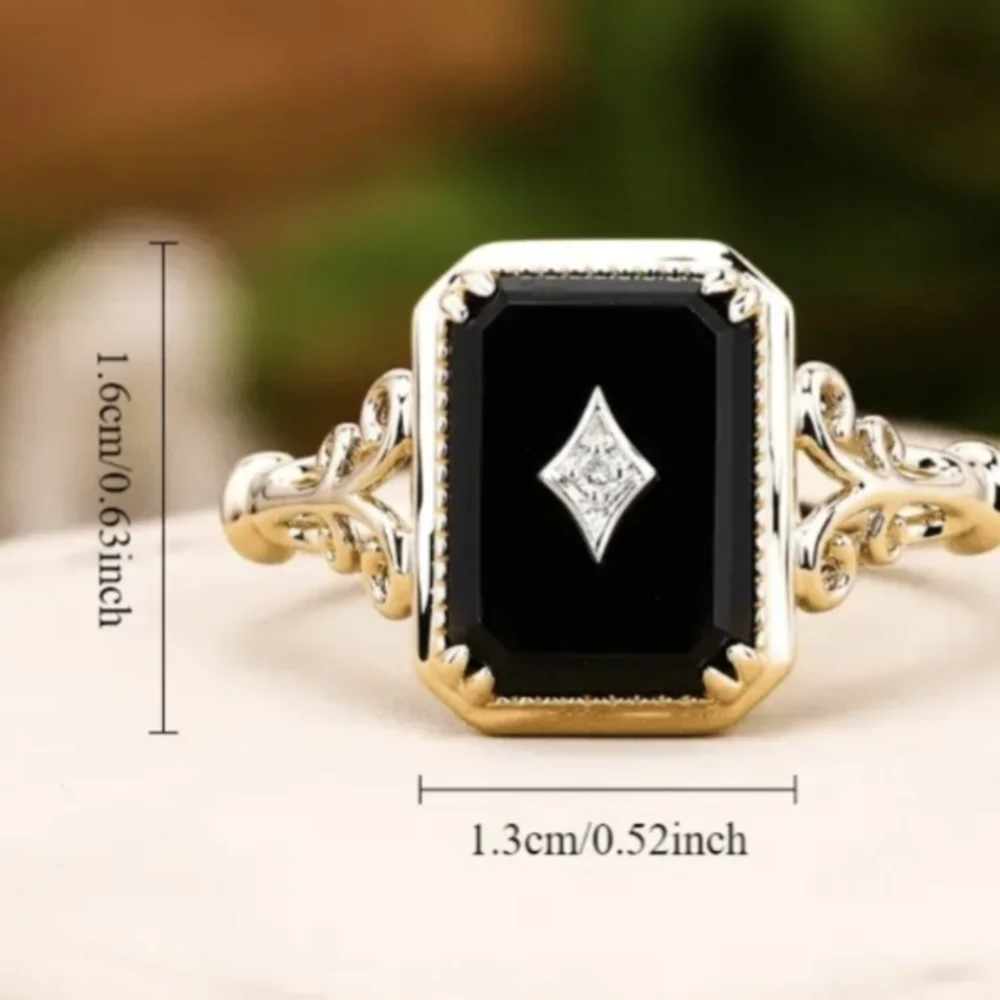 Elegant Black Onyx Ring Size 8 New With Tags