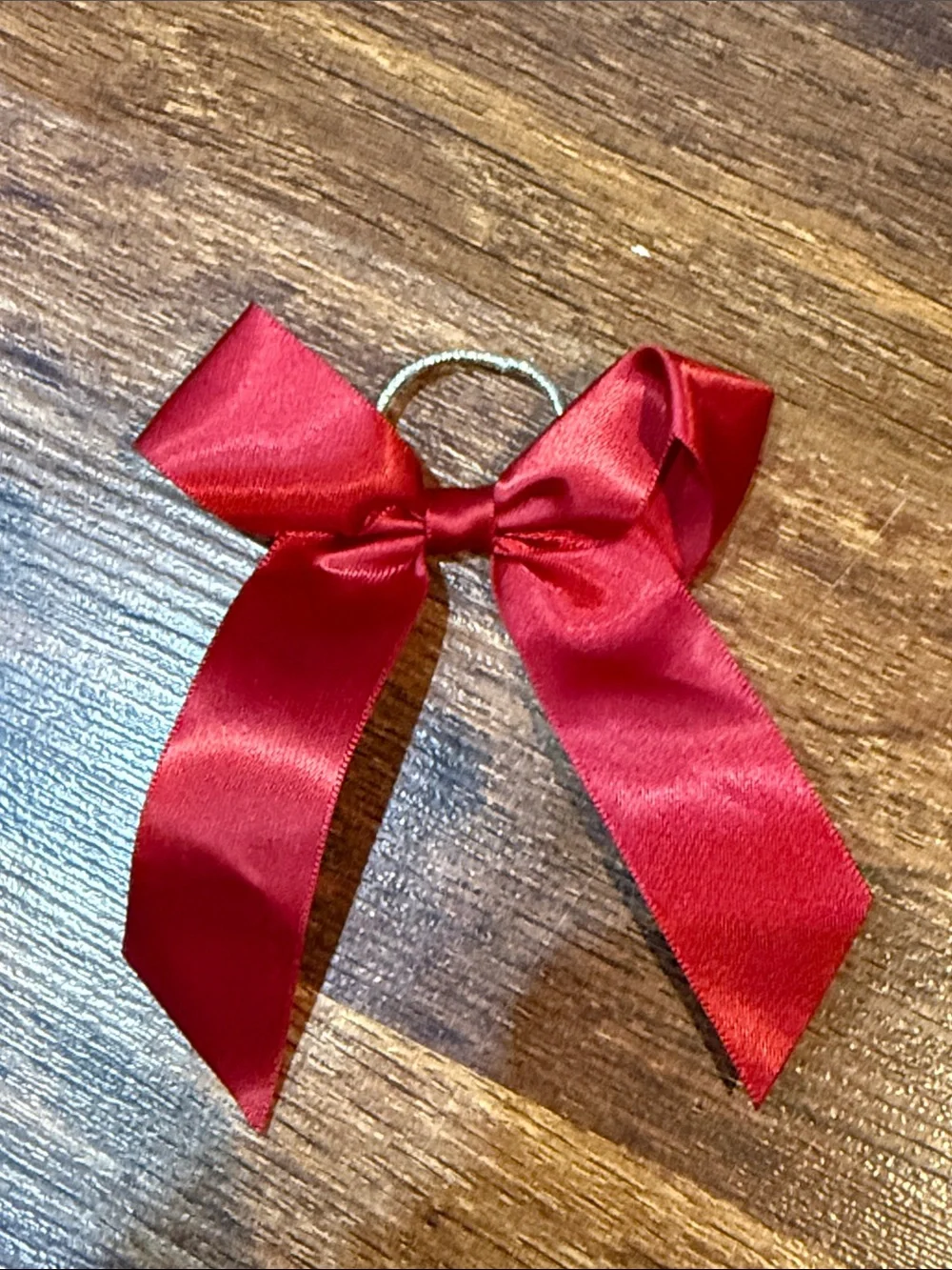 20PC Red Satin Hair Bow Elastic Ponytail Holder