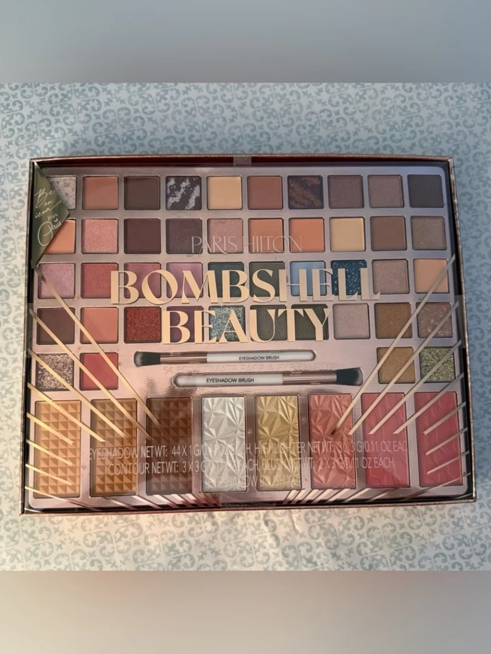 Paris Hilton Bombshell Beauty 54-Piece Ultimate Face & Eye Palette Approx 11”x9”
