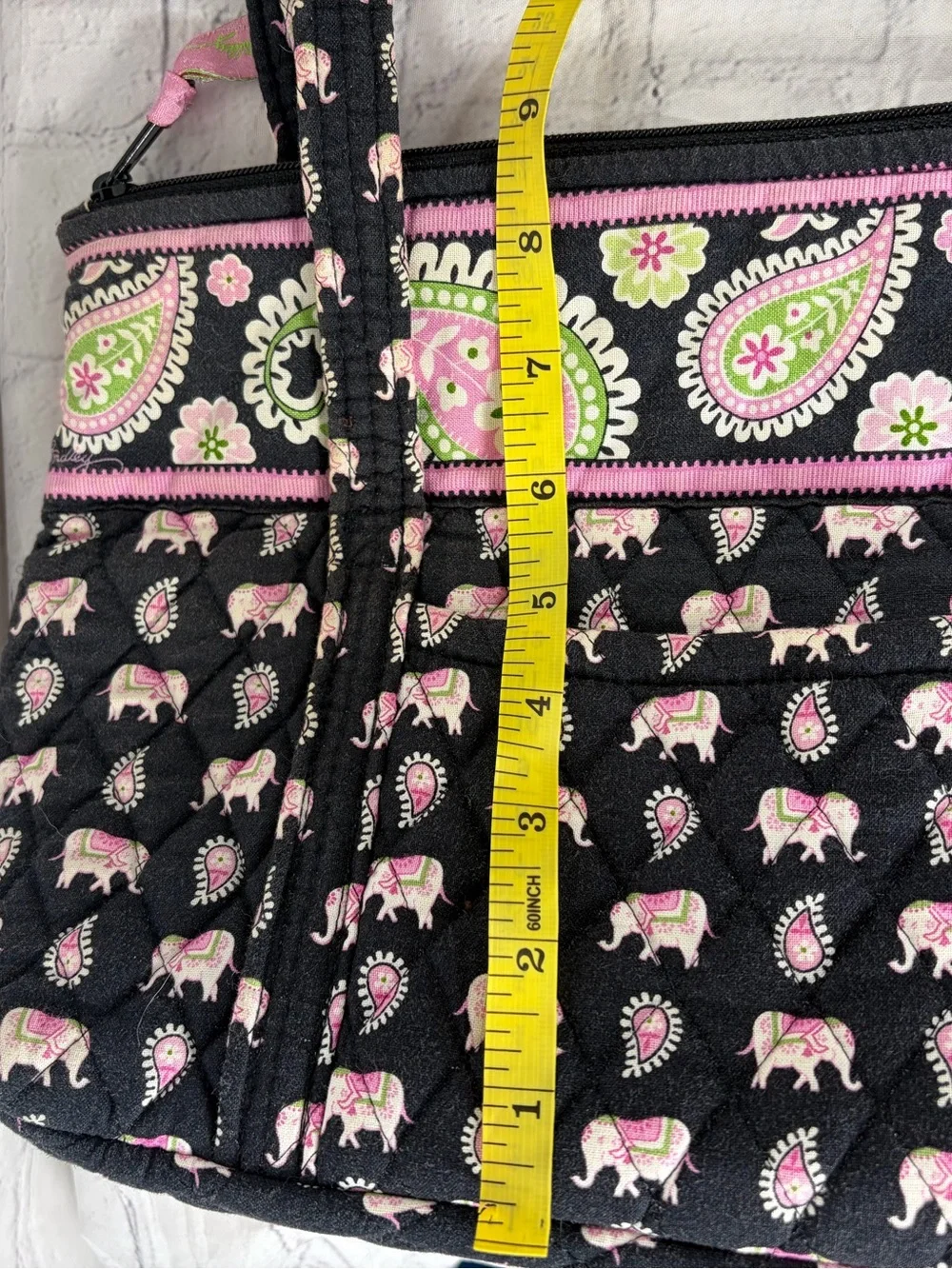 Vera Bradley Pink Elephant Paisley Small Tote Shoulder Bag