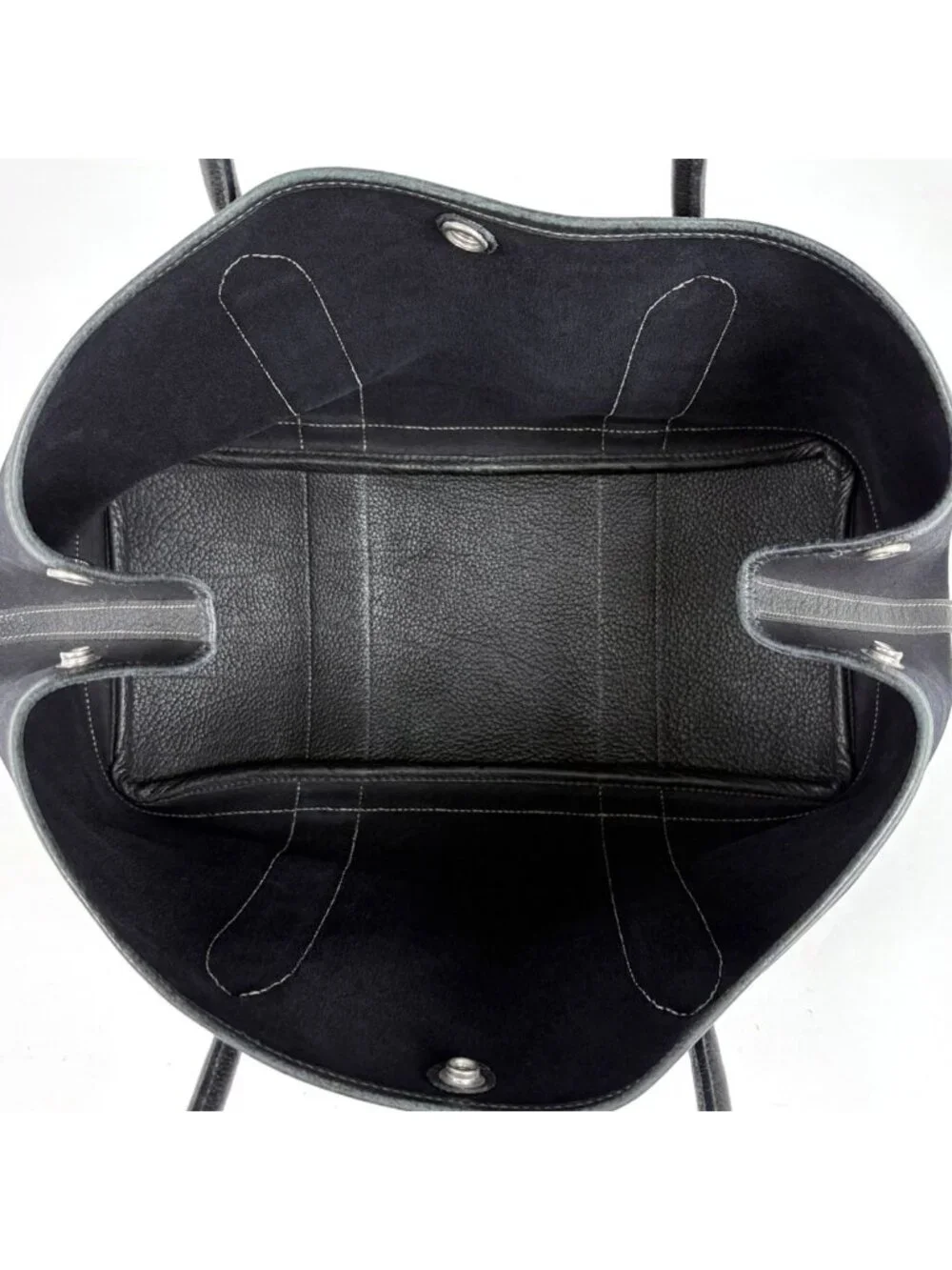 Hermes Garden Party PM Tote Toile Officier Noir