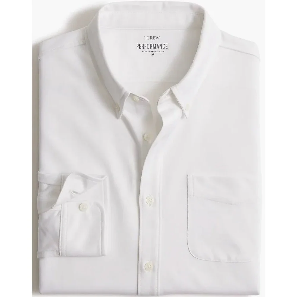 NWT XXL J.Crew Men's Performance Knit Oxford Shirt White