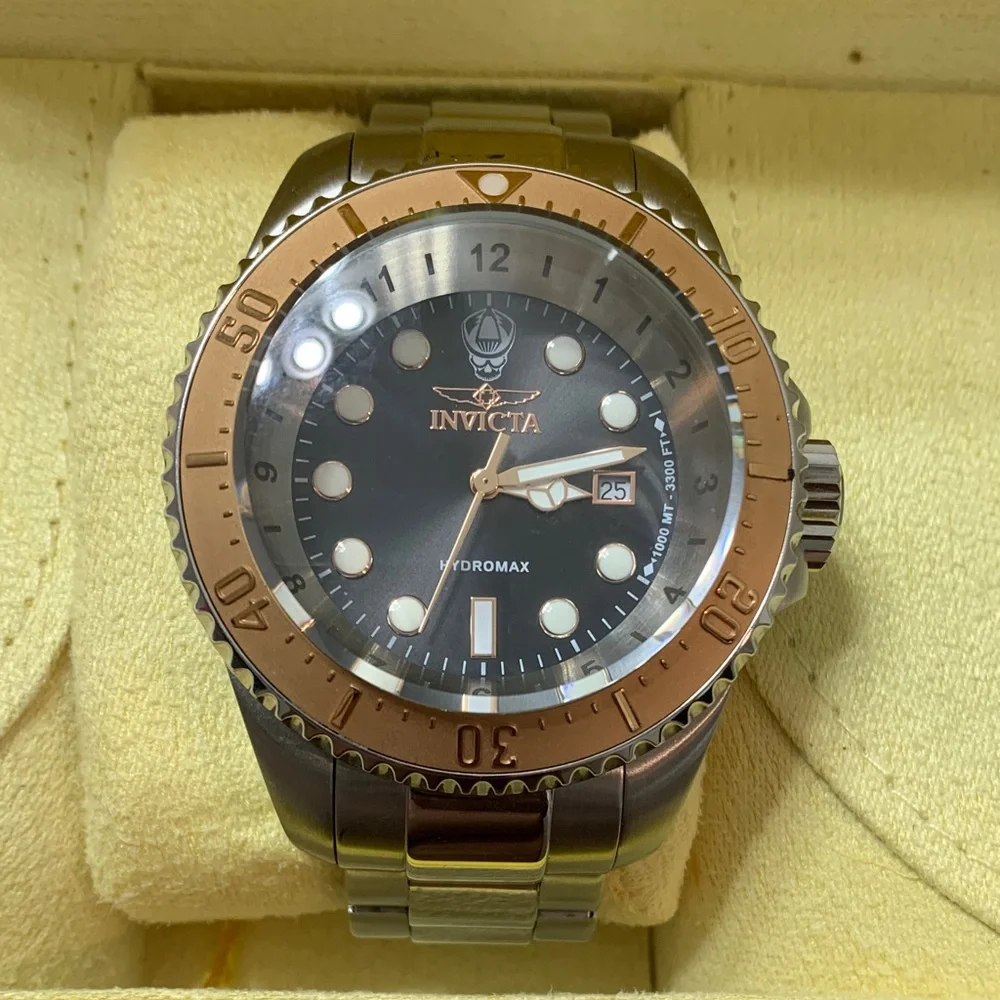 Invicta Two-Tone Rose Gold and Black Hydromax Dive Watch