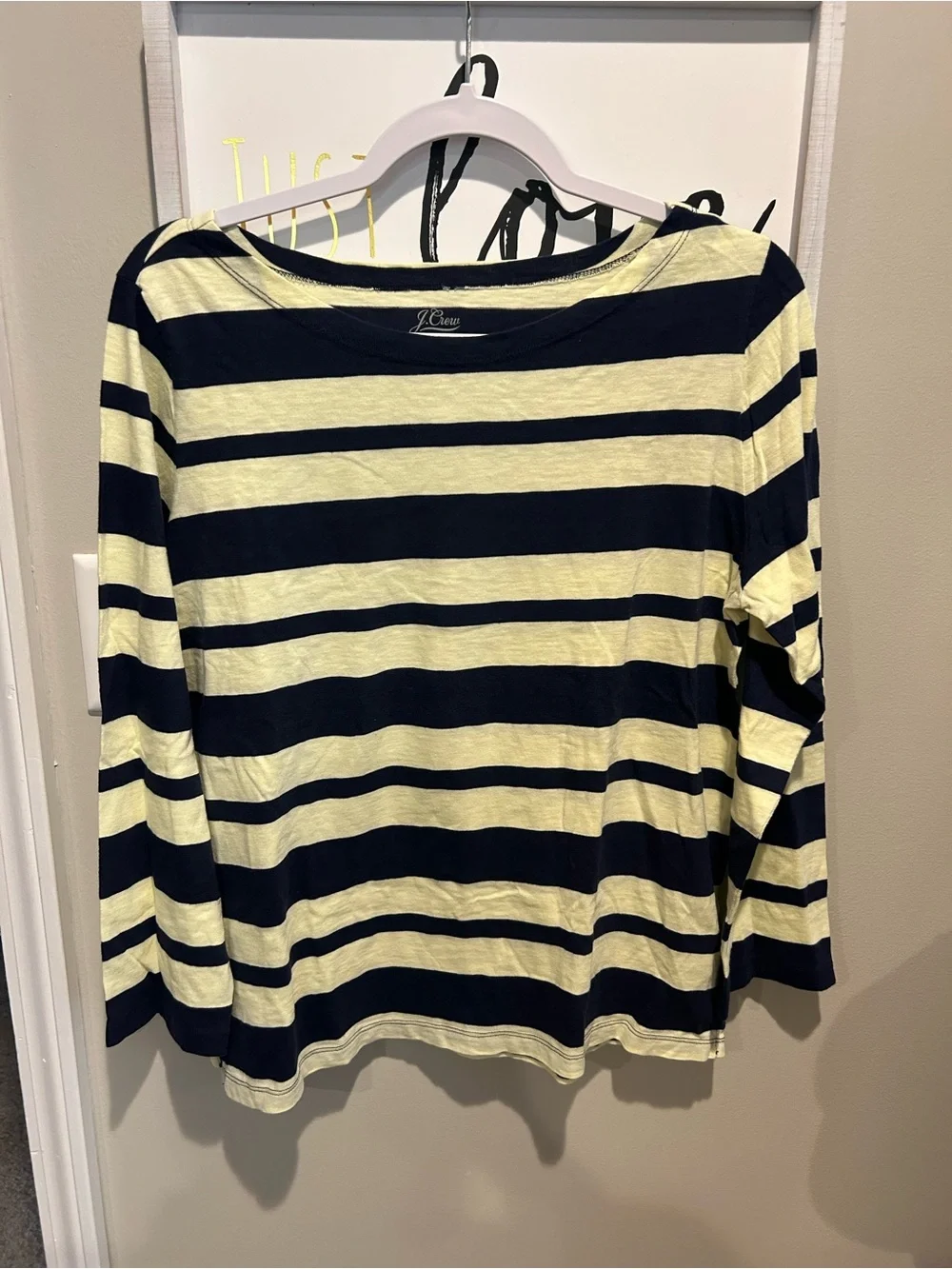 J. Crew Navy and Cream Striped Long-Sleeve Tee