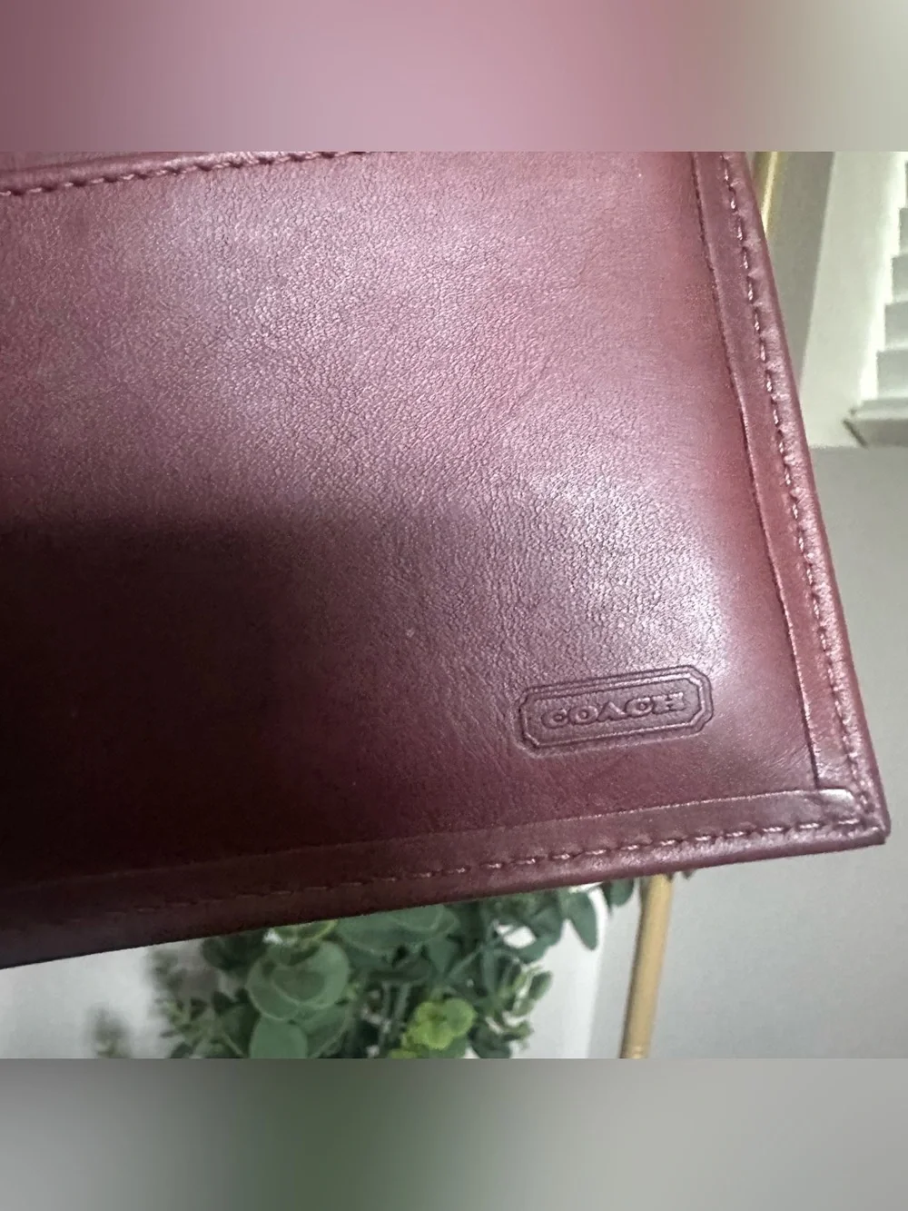 Coach Cream and Brown Leather Wallet