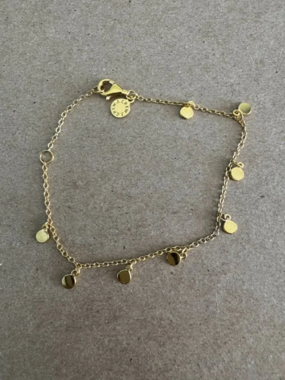 J.Crew 14k gold‑plated dot charm bracelet in yellow gold