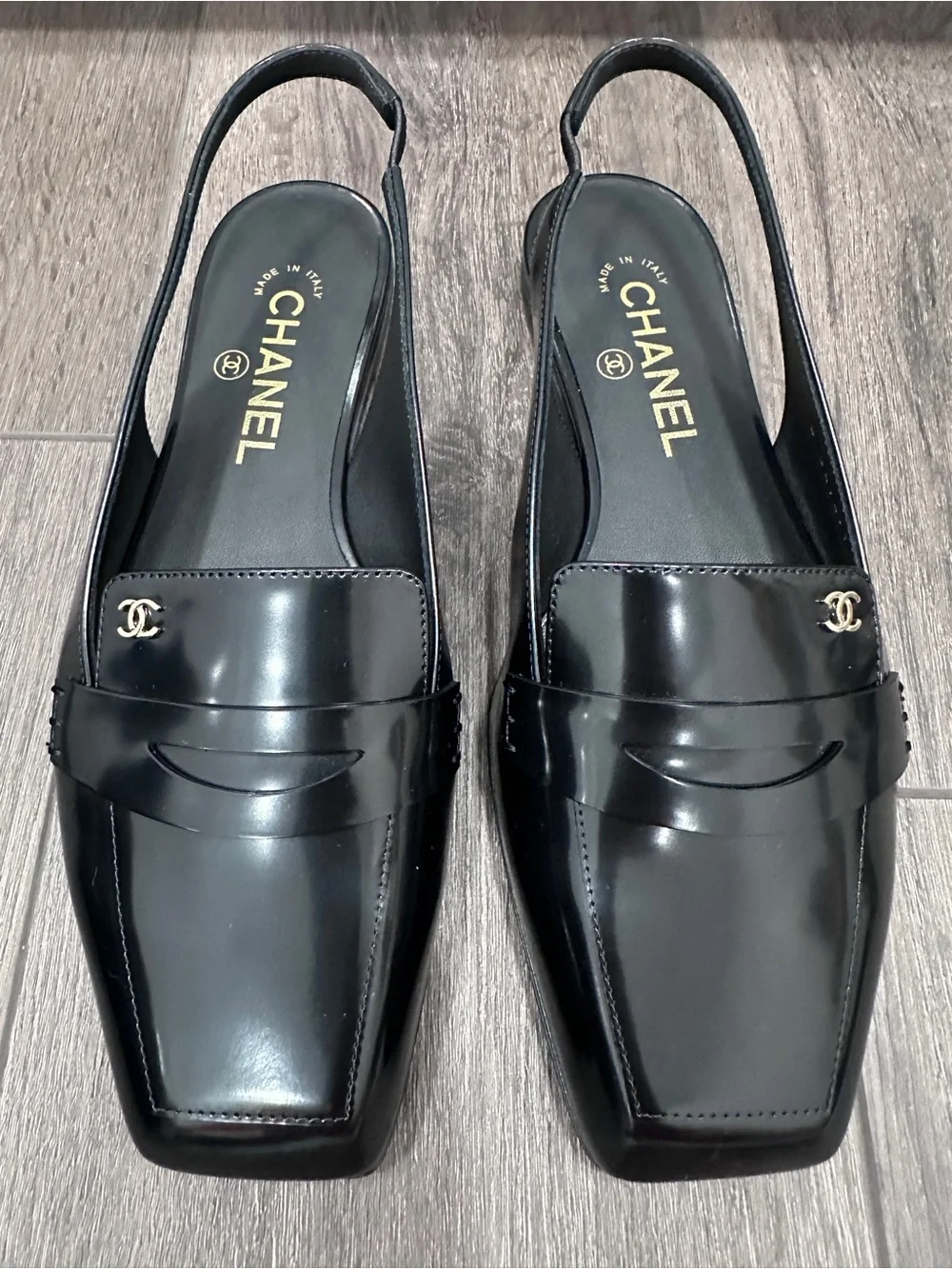 CHANEL sleek patent