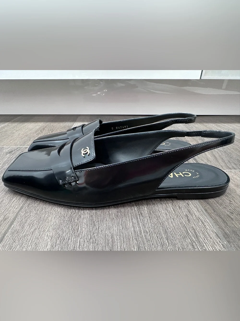CHANEL sleek patent