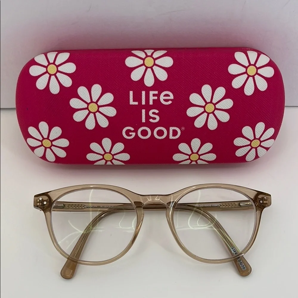 Life is Good Brooklyn Blush Prescription Eyeglass Frames with Case