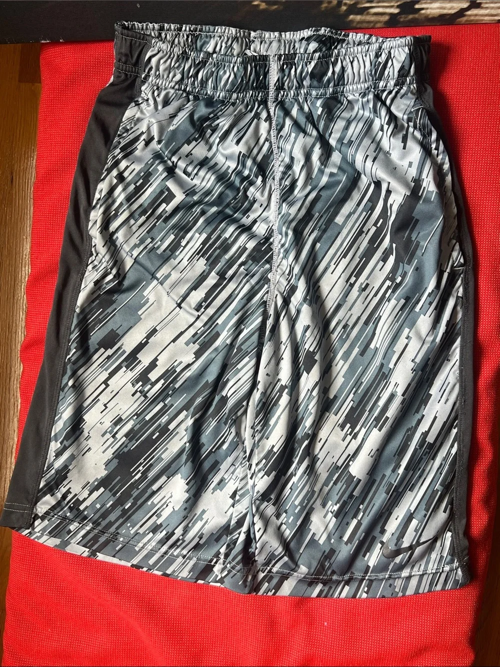 Nike Boys Black and Gray Graphic Athletic Shorts