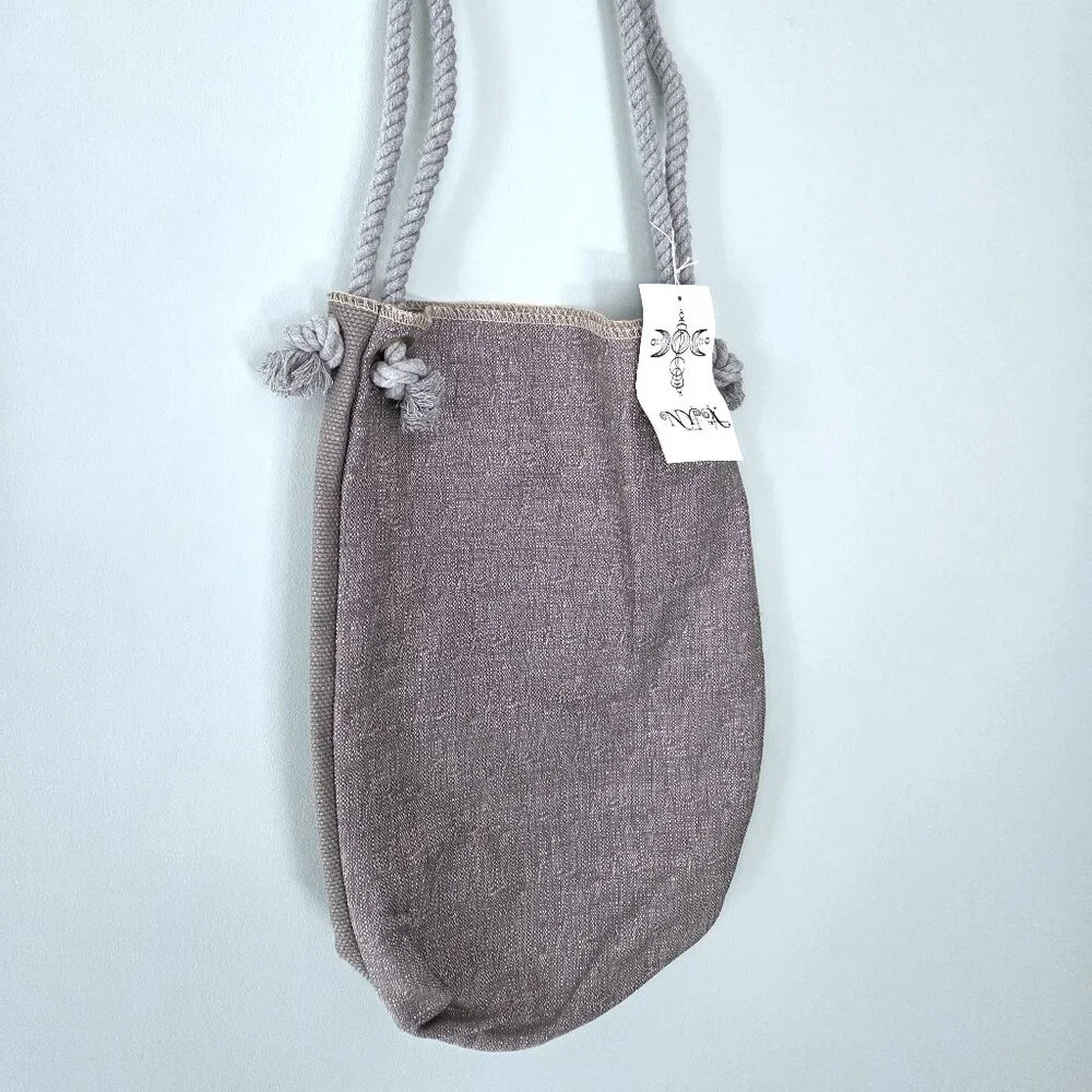 NWT Gray Canvas Tote Bag with Rope Handles