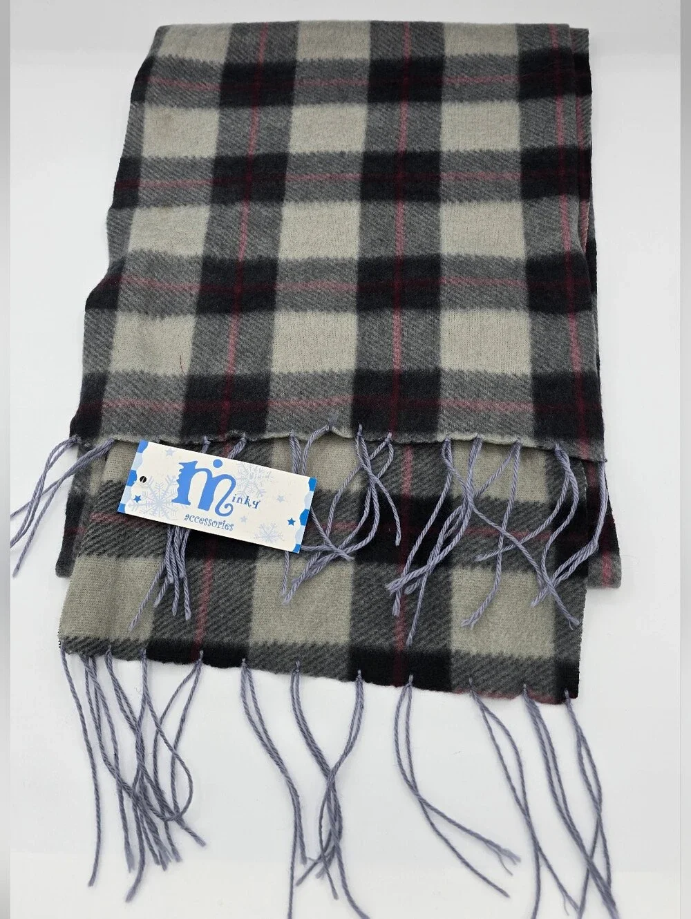 Minky Accessories - (NWT) Plaid Soft Winter Fringe Scarf