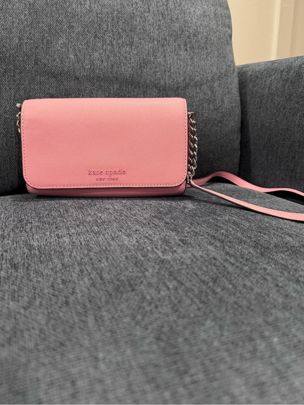 Kate spade Pink Saffiano Crossbody with Chain Strap