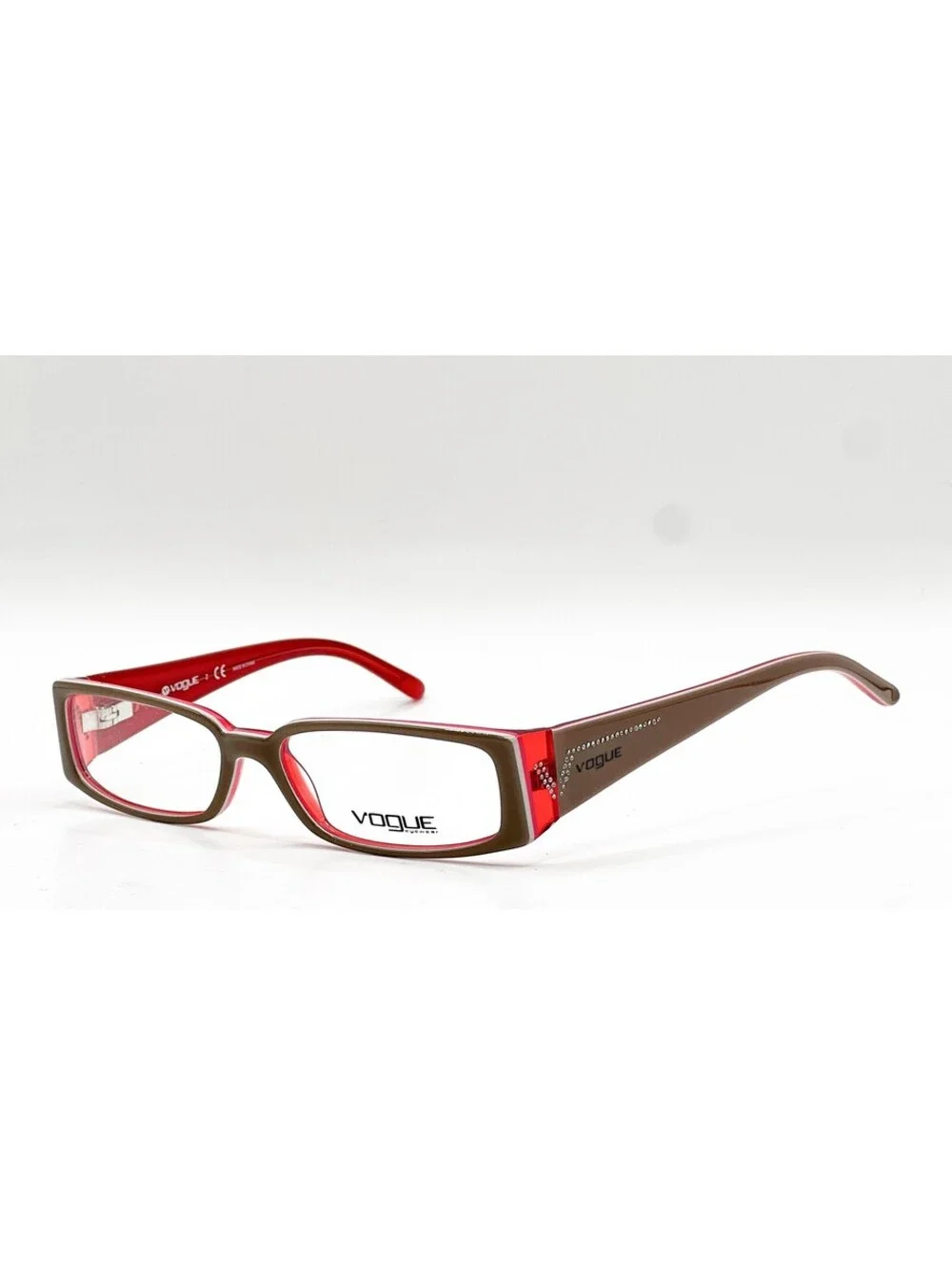 Vogue VO 2557-B 1987 Brown Transparent Red Authentic Eyeglass Frames 51-15