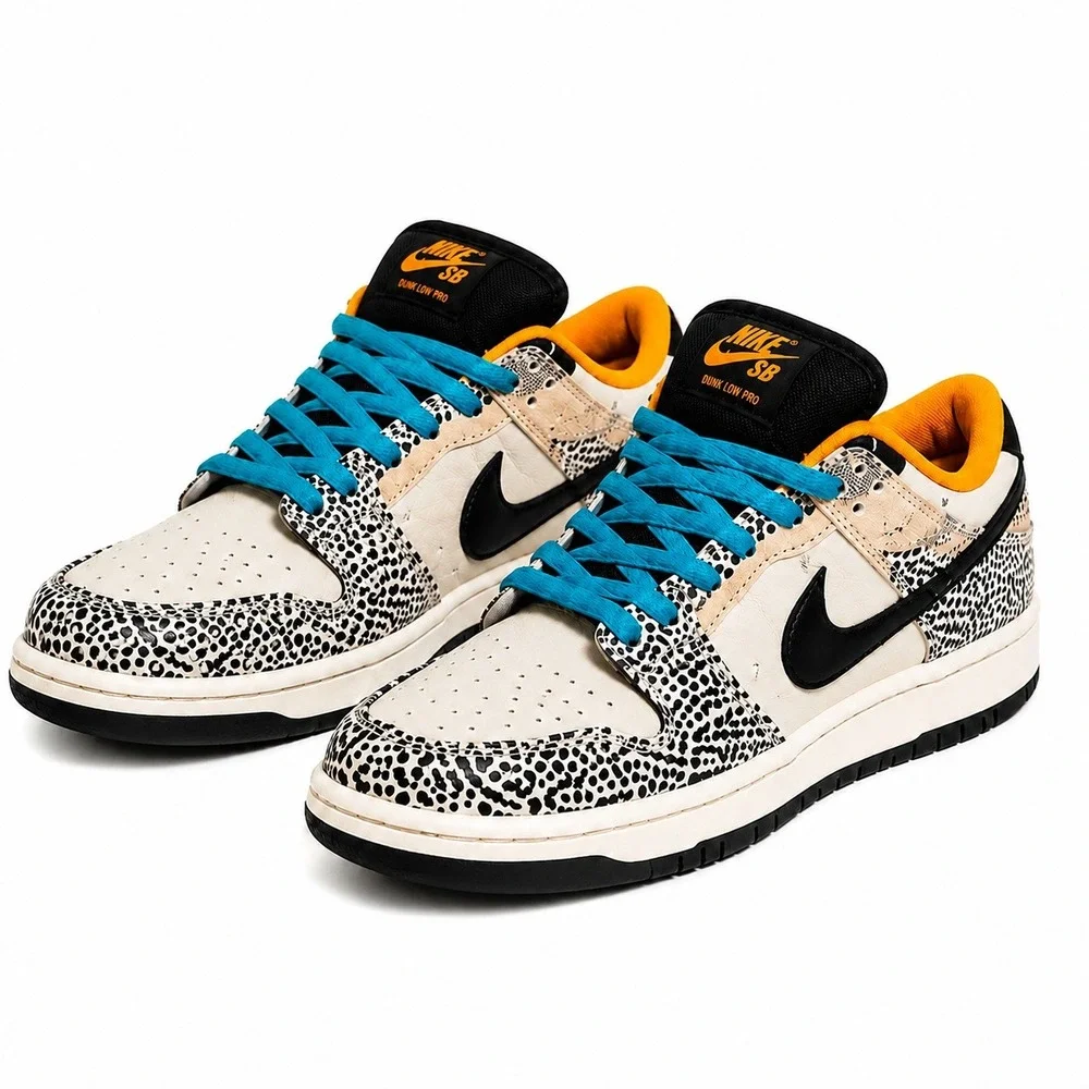 Nike SB Dunk Low Pro Electric Olympic Safari Mens 7.5 New Phantom Black Monarch