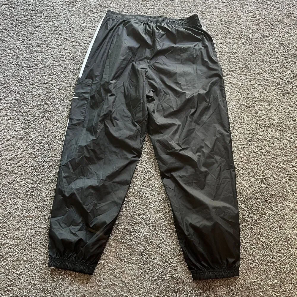 Nike Sportswear Woven Track Pants Windbreaker Black White Womens M CJ7346-010