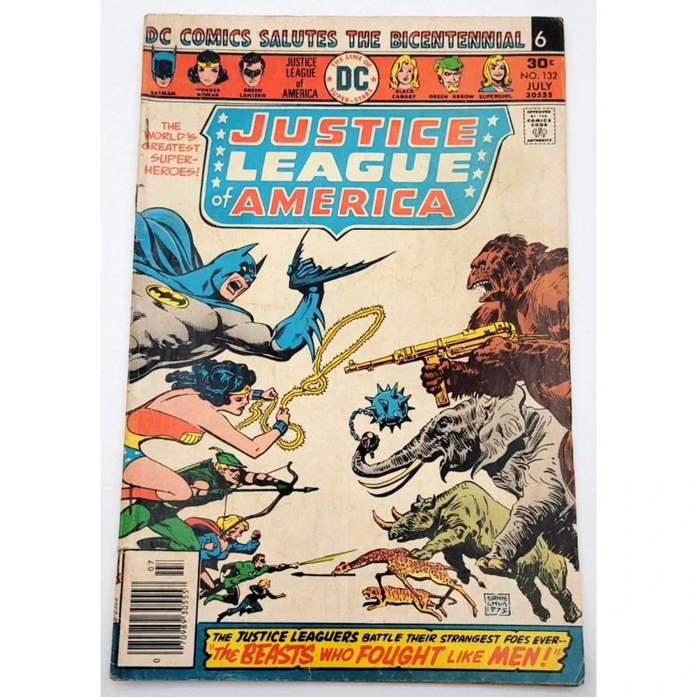 JUSTICE LEAGUE OF AMERICA #132 (1976) /FN-/ BATMAN SUPERGIRL NEWSSTAND DC COMICS