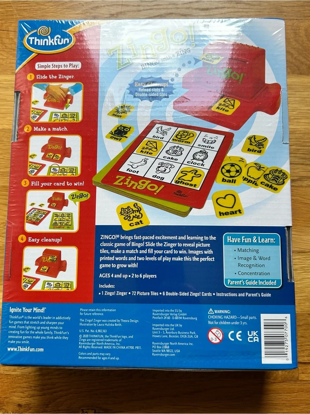 NEW! ThinkFun Zingo! Bingo Game - age 4+ for 2 to 6 players - family game night!