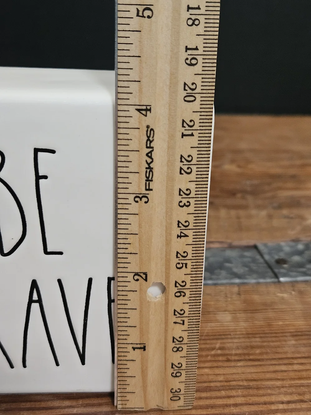 Rae Dunn White Ceramic Block Sign 