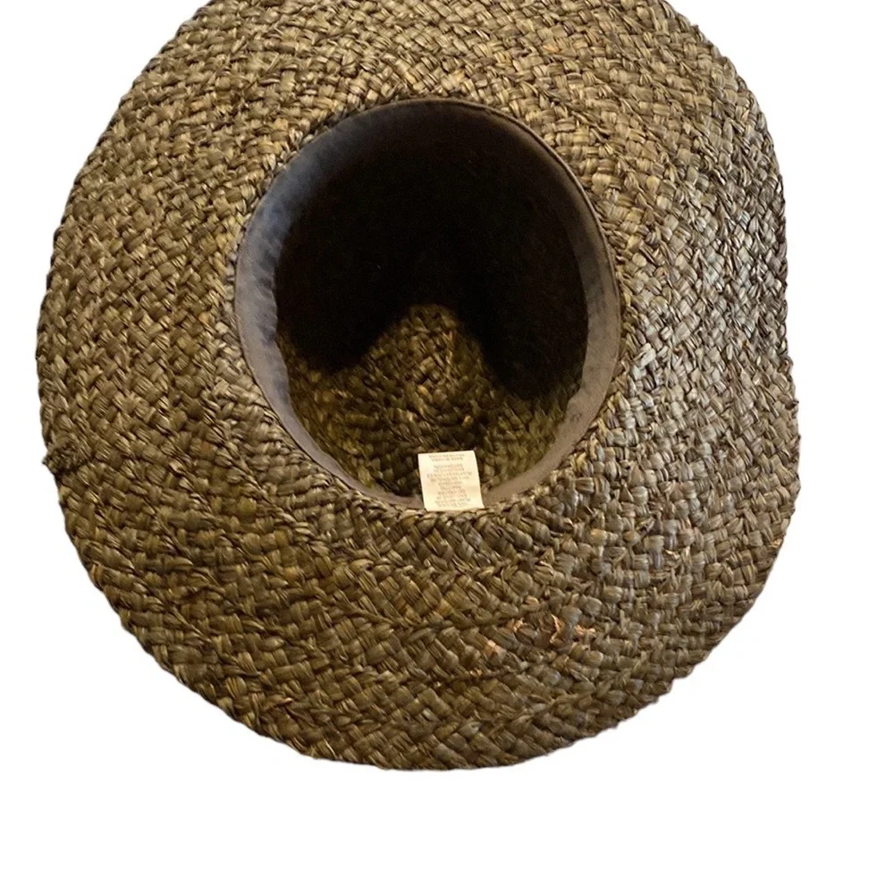 Bohemian Green Fedora Hat 100% Natural Plant Material Excellent Condition