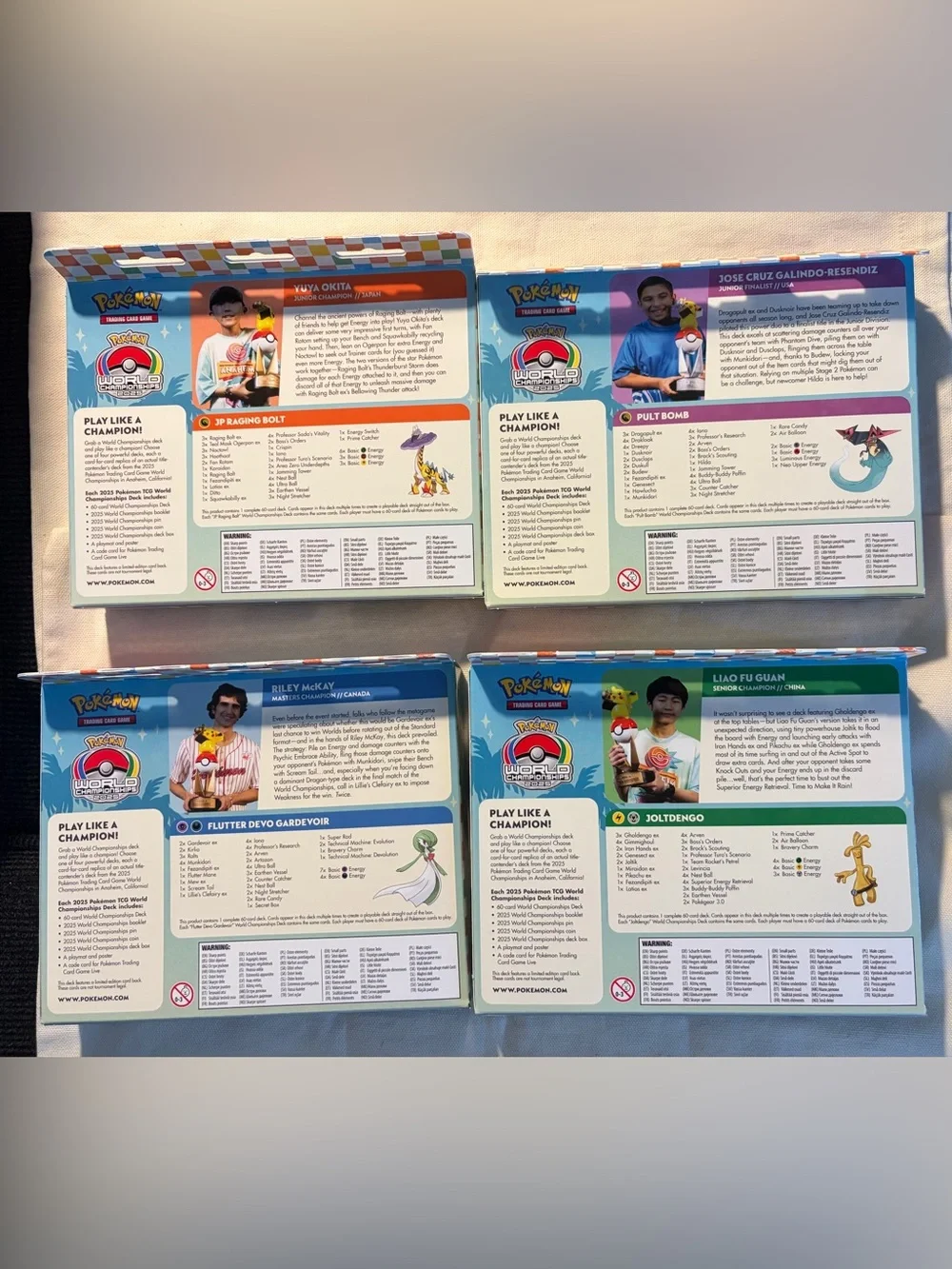Pokemon 2025 World Championship Deck set of 4
