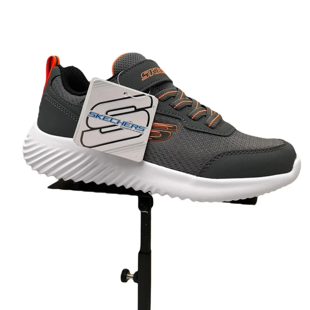 Skechers TechRox Youth Boys Slip on Athletic Sneakers Size 2 Gray Charcoal Shoes
