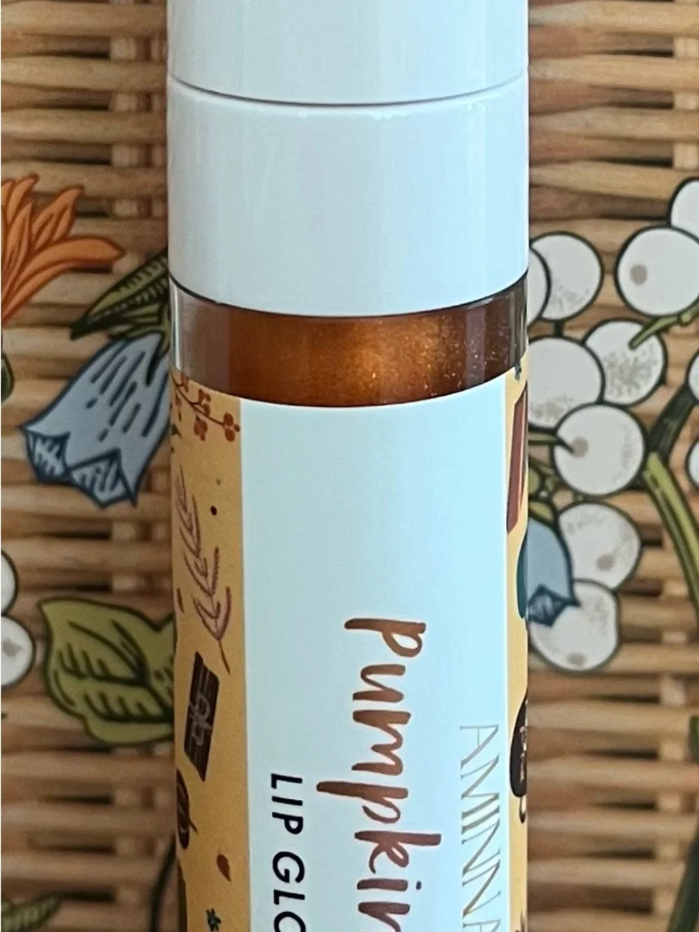 Aminnah Pumpkin Spice Lip Gloss - Discontinued Full Size Retail $28 NEW