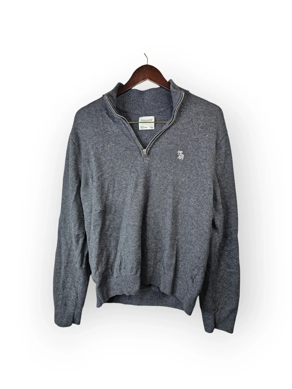 Abercrombie & Fitch Soft Cotton Merino Quarter-Zip Sweater Large