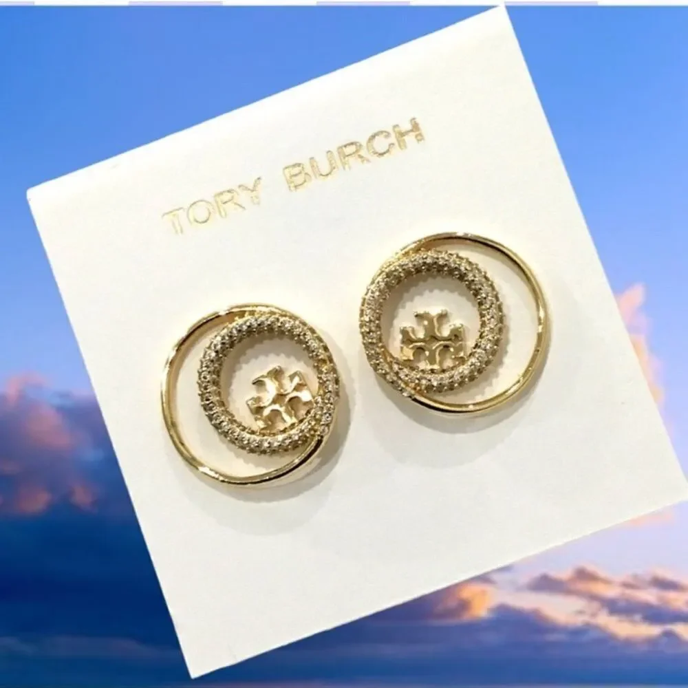 Tory Burch Gold Double Circle Earrings